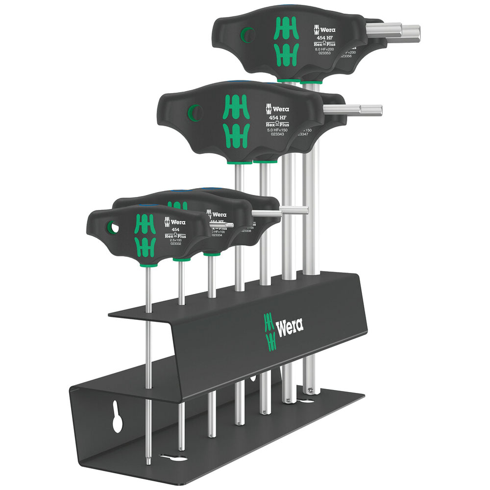 Wera 05023453001 454/7 hf set 2 destornillador set t-handle hex-plus 7pc