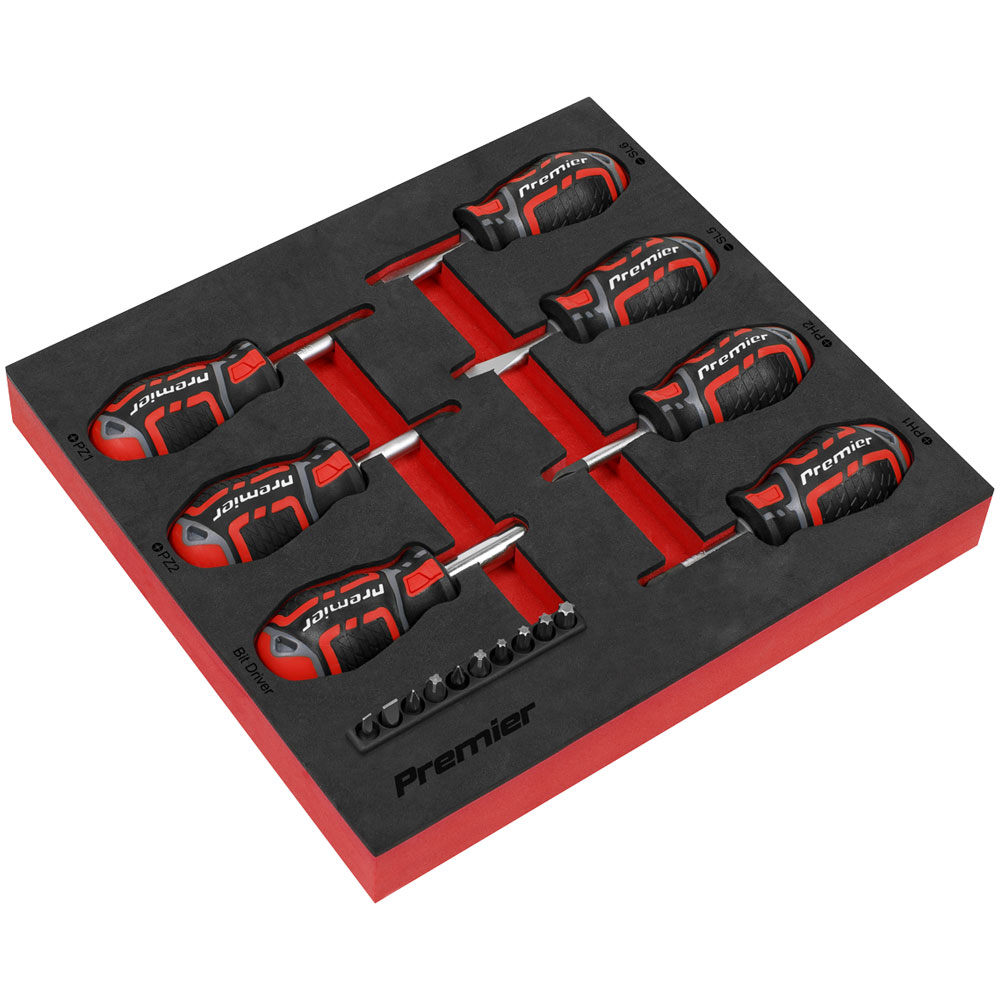 Sealey AK4371 Premier GripMAX Stubby Screwdriver Set 17pc