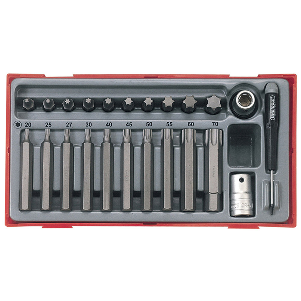 Teng TC23 TTTX23 TX Bit Socket Set, 23 Piece - 1/2in Drive