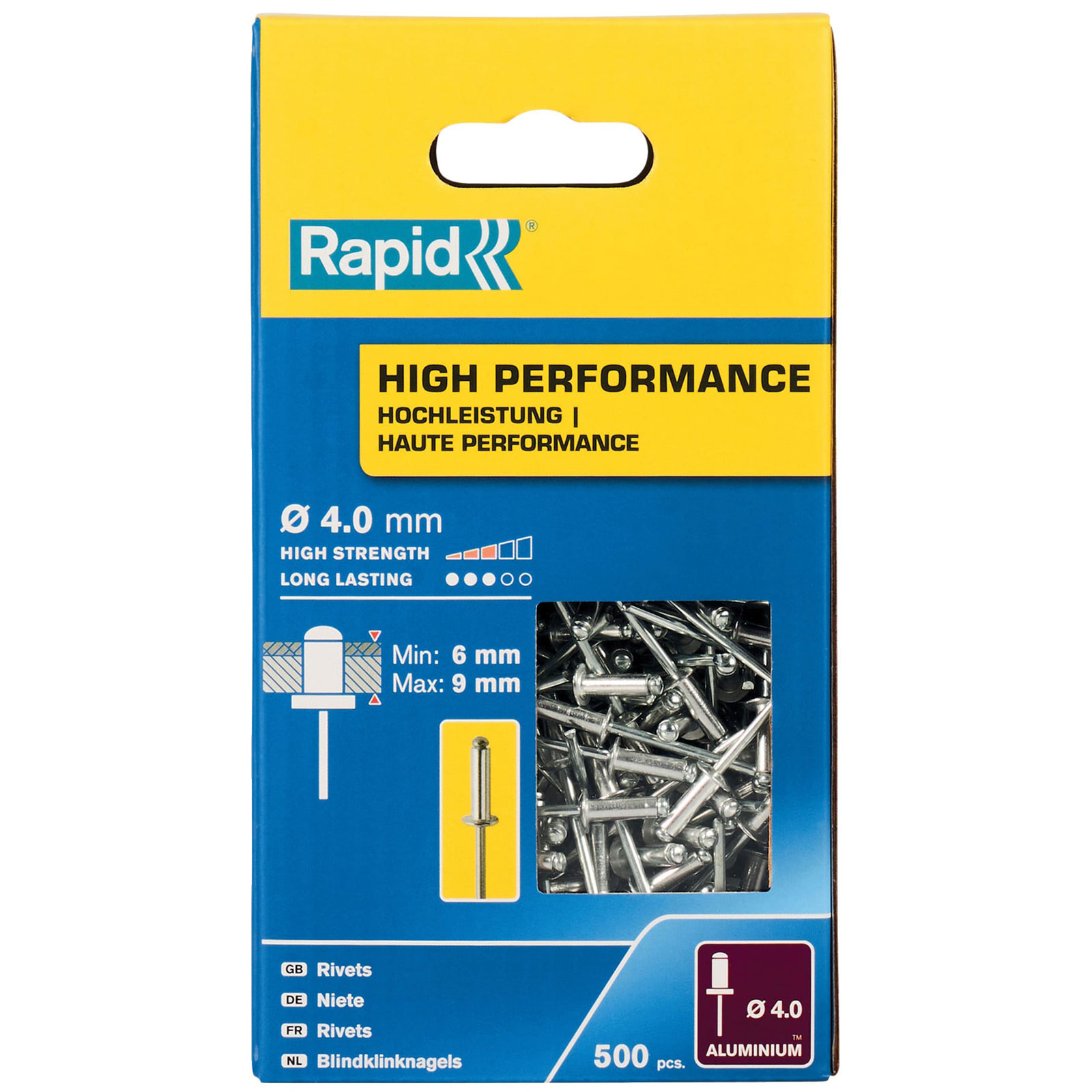 Rapid 5001434 Rivetti ad alte prestazioni 4 x 12 mm (scatola 500)