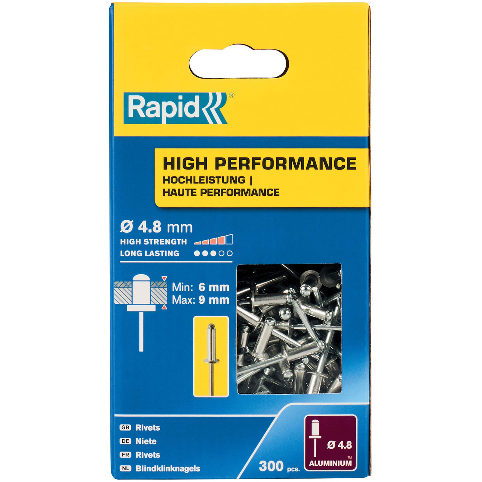 Rapid 5001436 Rivetti ad alte prestazioni 4,8 x 12 mm (scatola 300)