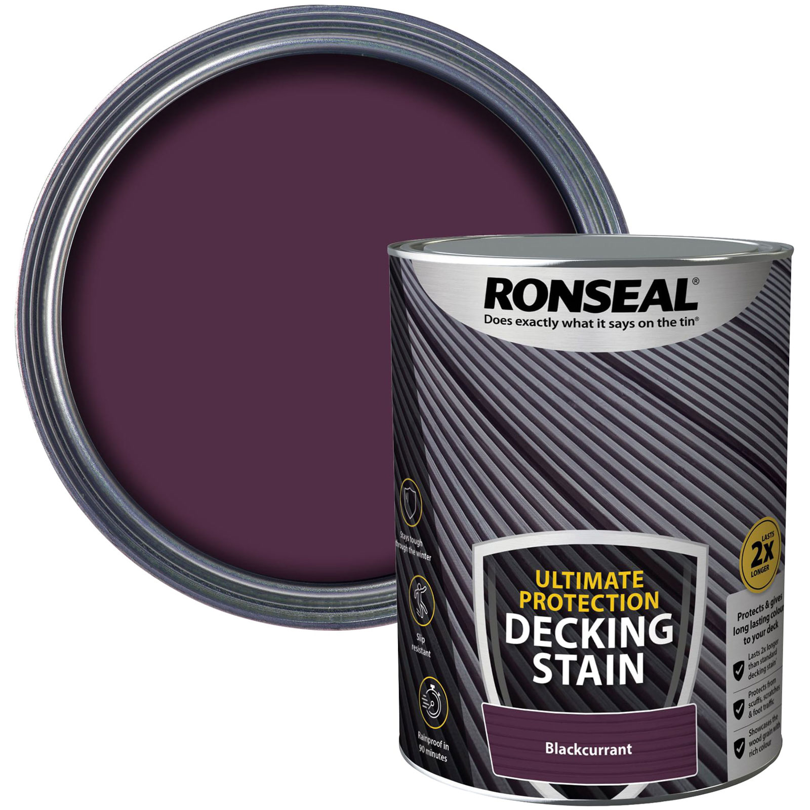 Ronseal 39220 Ultimate Protection Decking Stain ribes nero 5 litri