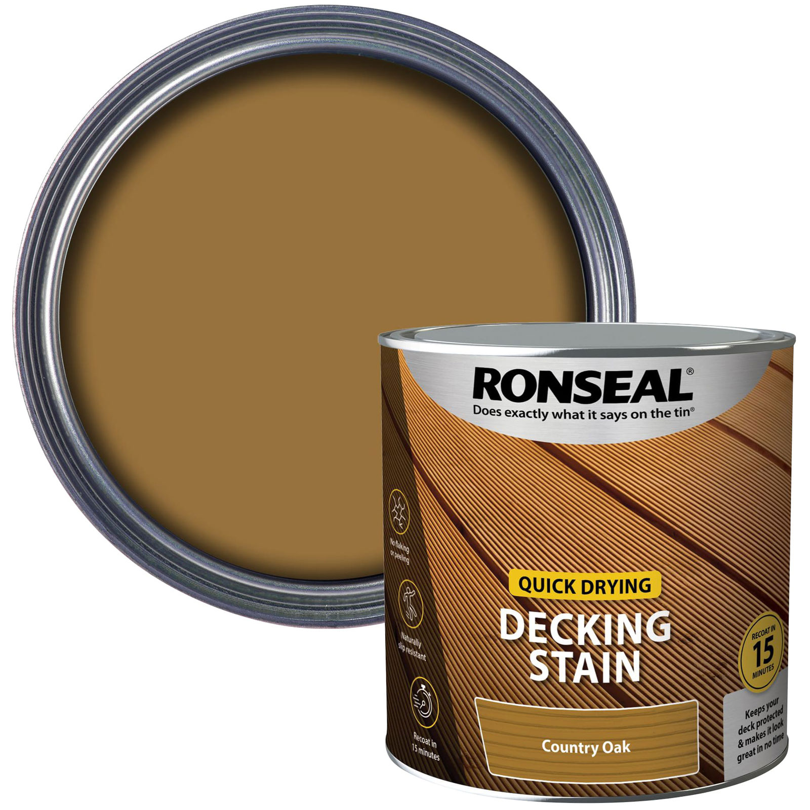 Ronseal 39077 Macchia per decking ad asciugatura rapida Country Oak 2,5 litri