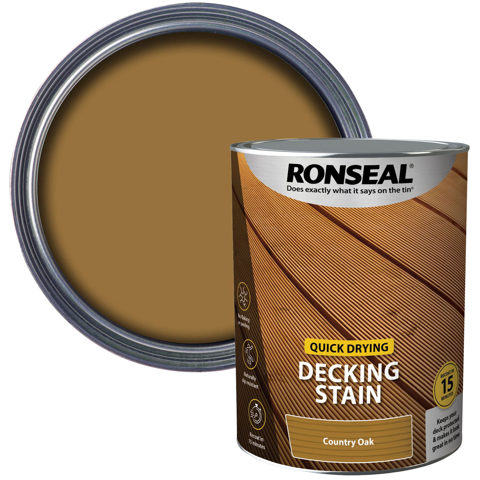 Ronseal 39084 macchia per decking ad asciugatura rapida rovere country 5 litri