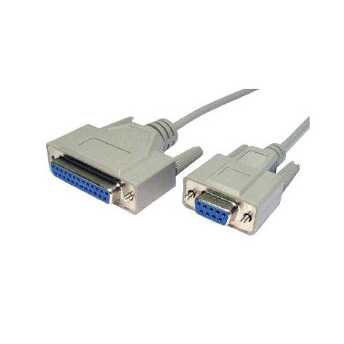 GA101565 Serial Cable D9 Female to D25 Pin Female Null Modem Lead 2