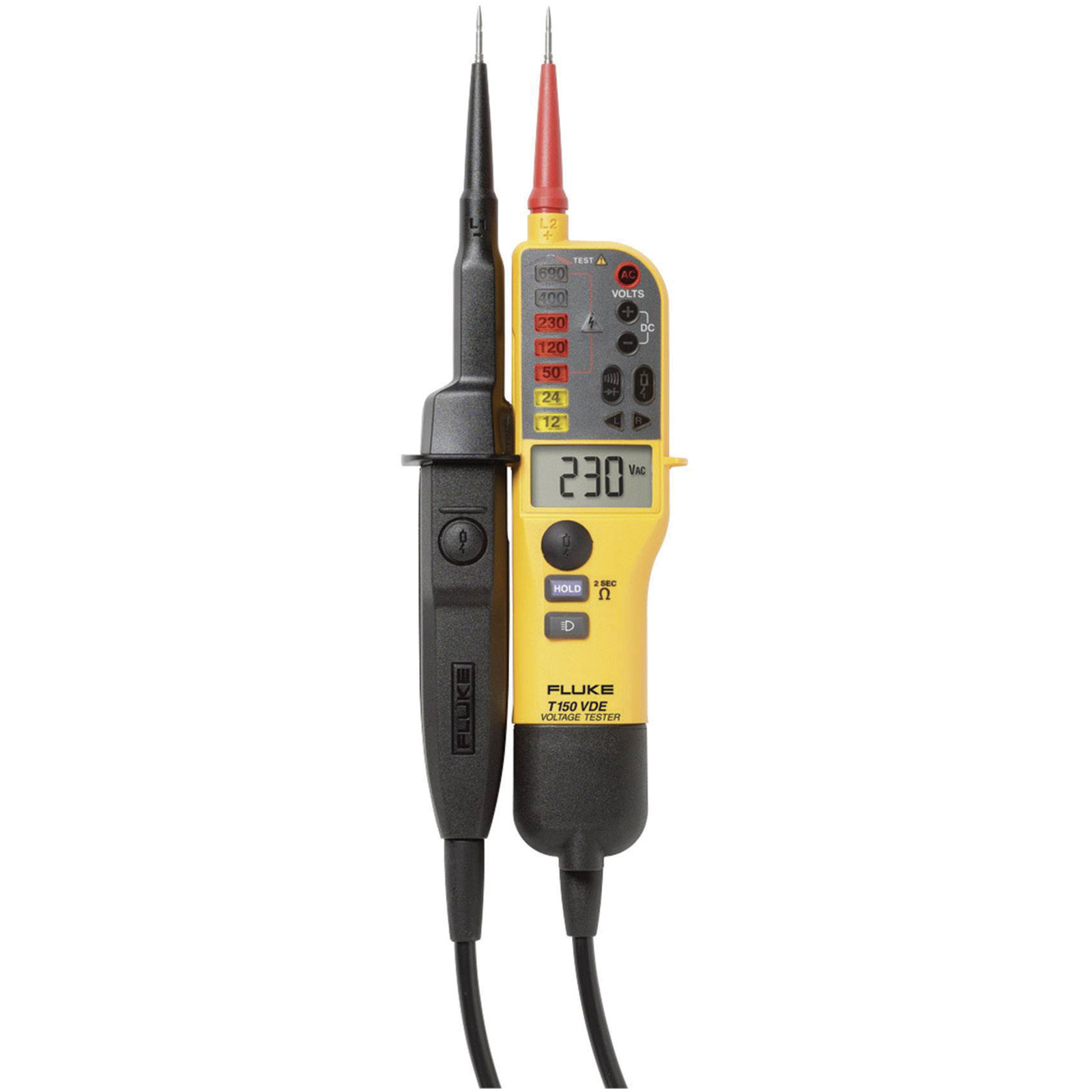 Tester di tensione Fluke T150/VDE CAT III 690V, CAT IV 600V, LED, LCD, acustico