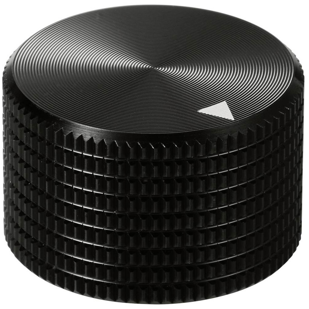 TruComponents 320015 Manopola di controllo + marcatura Nero (Ø x A) 25mmx16mmAlu