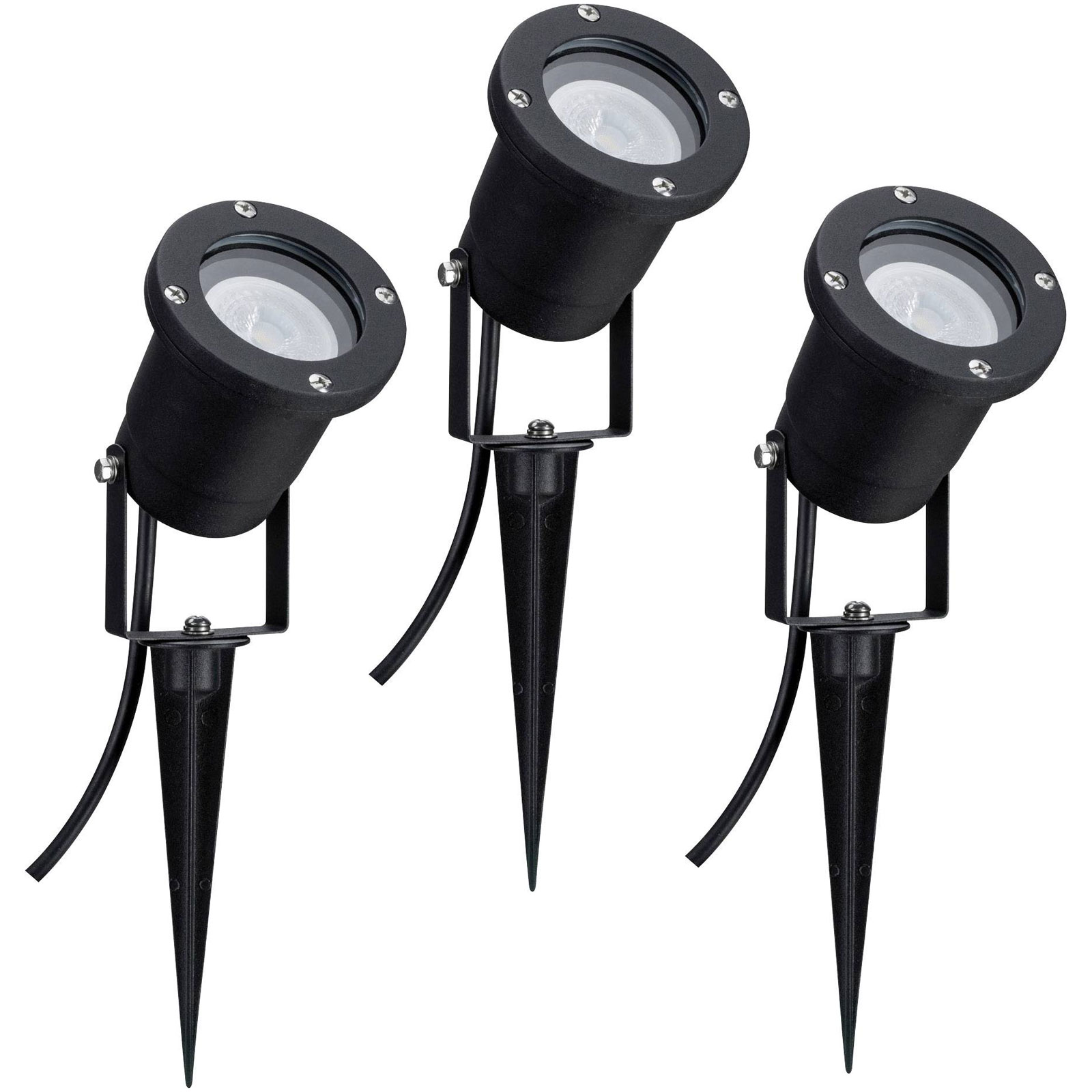 Paulmann 98897 Set Faretto LED da Giardino Nero Orientabile GU10 10,5W