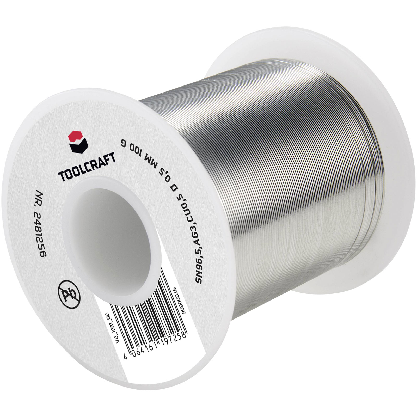 Toolcraft TO-7443783 Saldatura senza piombo Sn99.3Cu0.7 100 g 1,2 mm Bobina