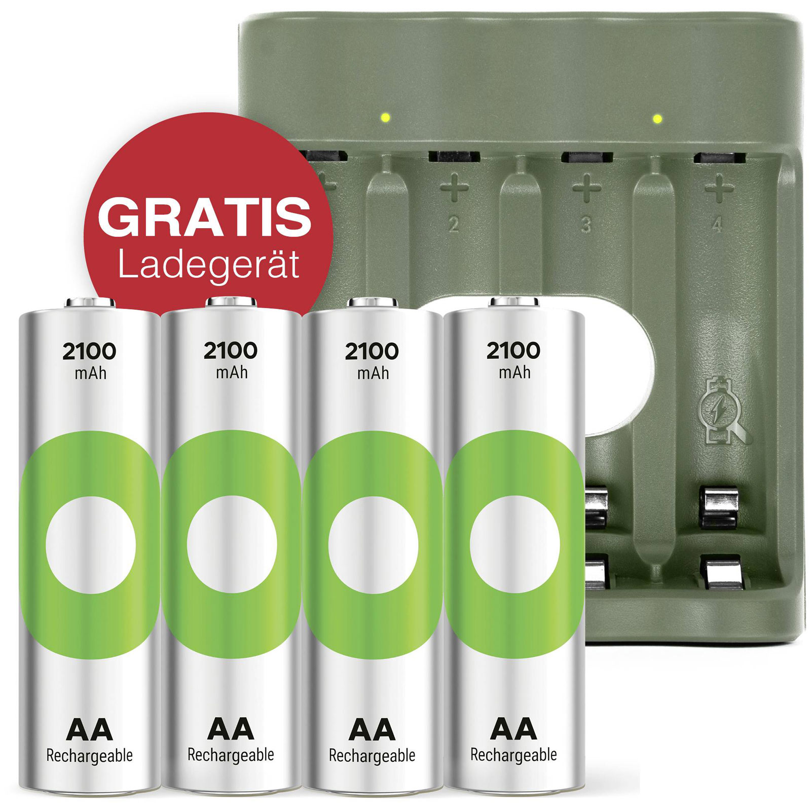 GP GPRCKCHB441U994 B441 Battery Charger 4x AA 2100mAh ReCyko NiMH USB