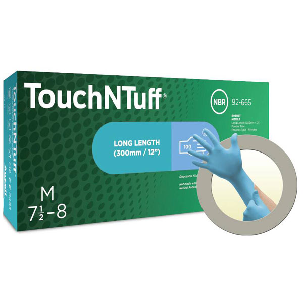 Guanti monouso in nitrile TouchNTuff Ansell 92665070 taglia S resistenti agli agenti chimici