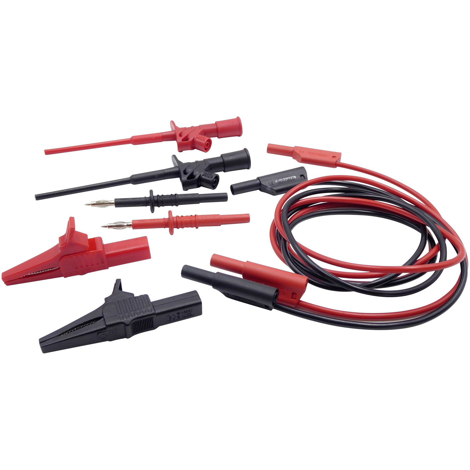 Schnepp 354 000061 Test di sicurezza Lead Clips Clips da 4 mm Black/Red