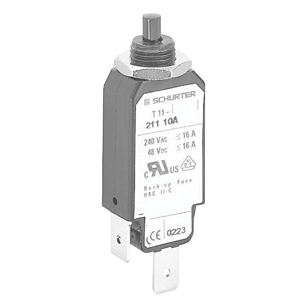 Schurter 4400.0003 Interruttore termico unipolare RCCB, ripristino rapido, 1 pezzo.