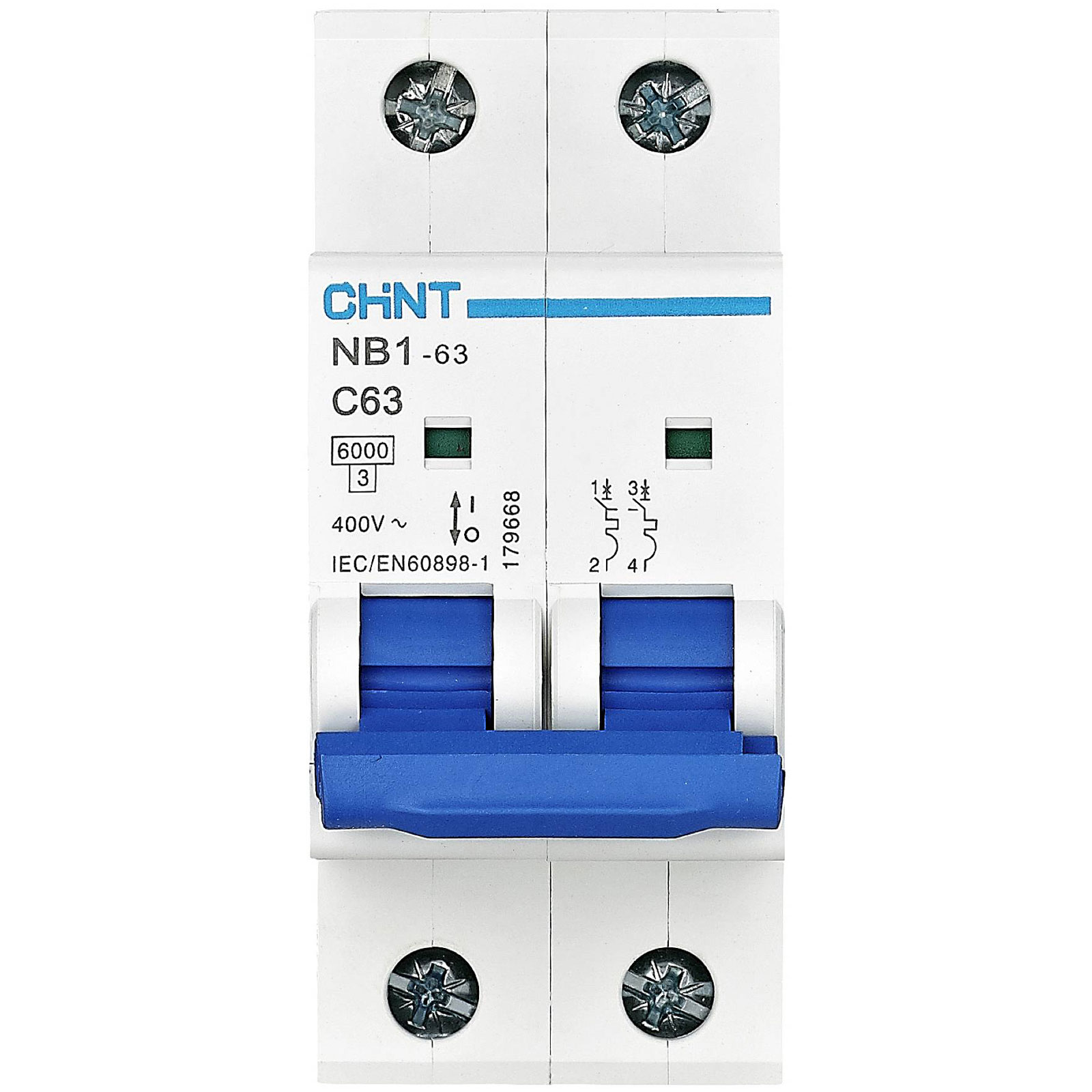 Chint 179665 NB1-63 Interruttore automatico 2P 40A 6kA 240/415V IEC 60947-2