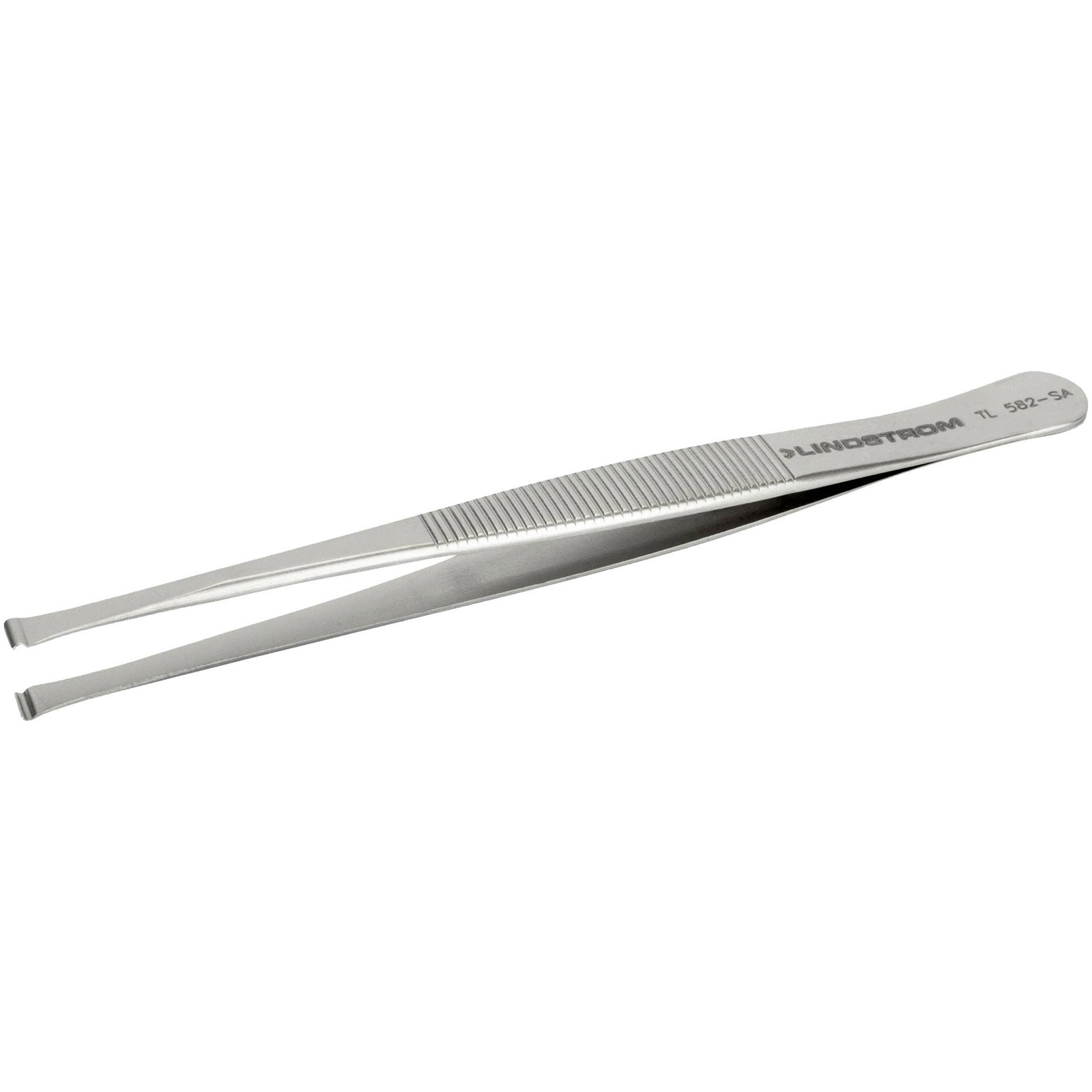 Lindström TL 582-SA Pinzetta di montaggio piatta larga curva 115 mm