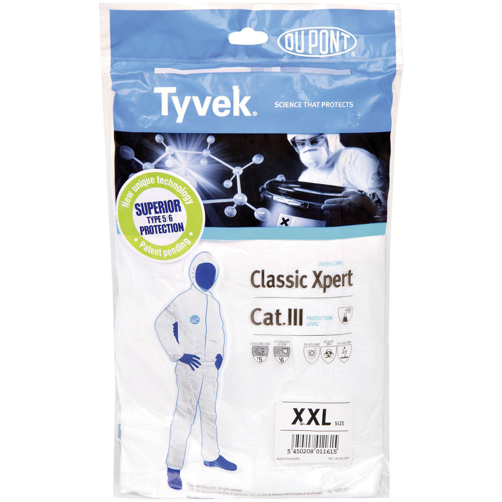 Tyvek DuPont 1005276 Classicxpert general xxl blanco transpirable antiStático