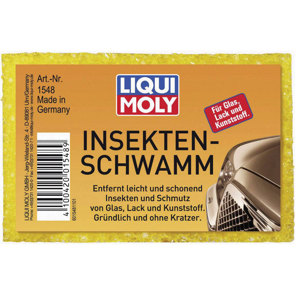 Liqui Moly 1548 Spugna per la rimozione degli insetti Pulisce delicatamente la plastica della vernice per vetro