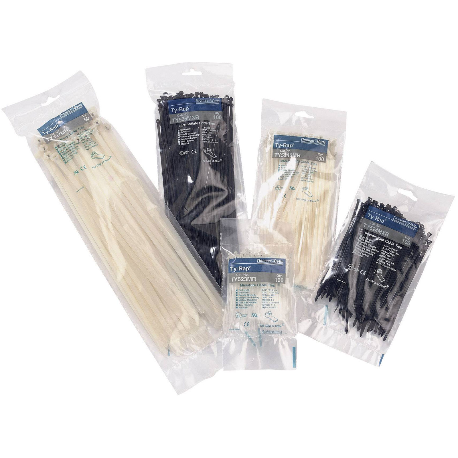 ABB TY5234MX Ty-Rap Cable Tie 356mm Black Metal Latch UV-Resistant 100 pcs