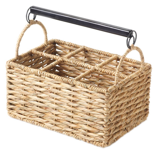 6 Wine Bottle Hyacinth Wicker Basket with Handle. Storage Display ...