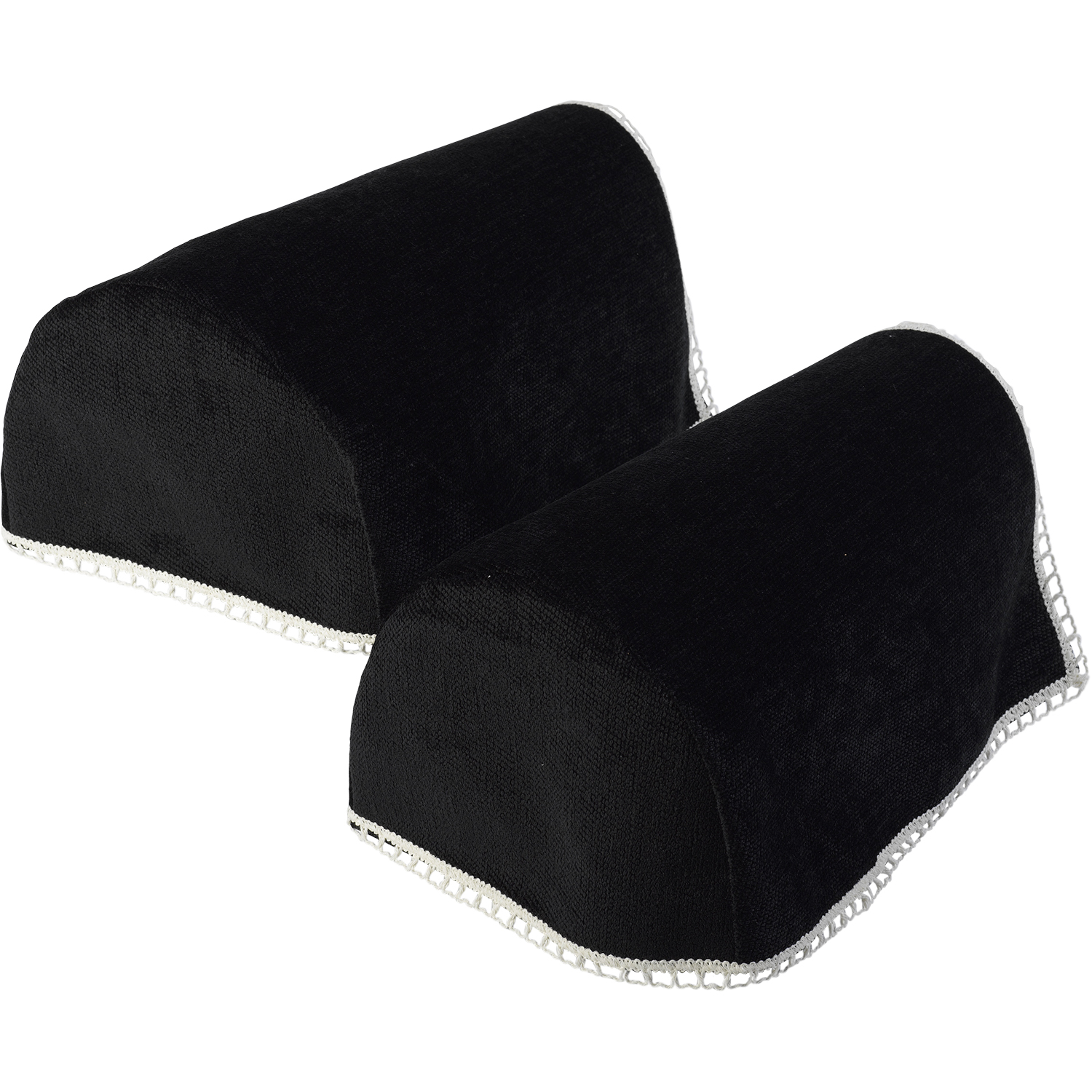 Plain Soft Touch Chenille Pair of Rounded Arm Caps Antimacassar Chair Protectors 