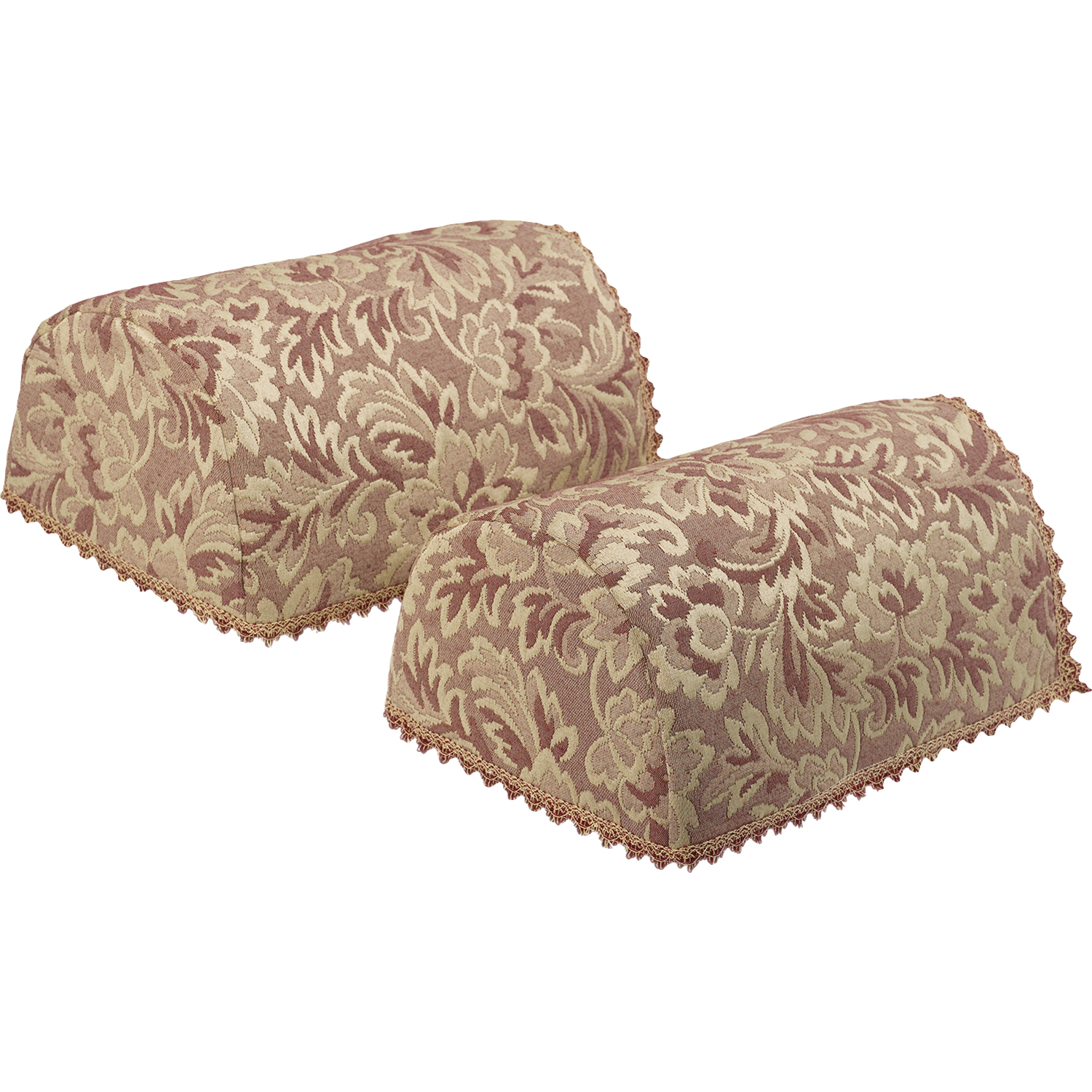 Par de gorras de brazo redondo floral tradicional Jacquard mezcla algodón pañales decorativos - Imagen 20 de 32