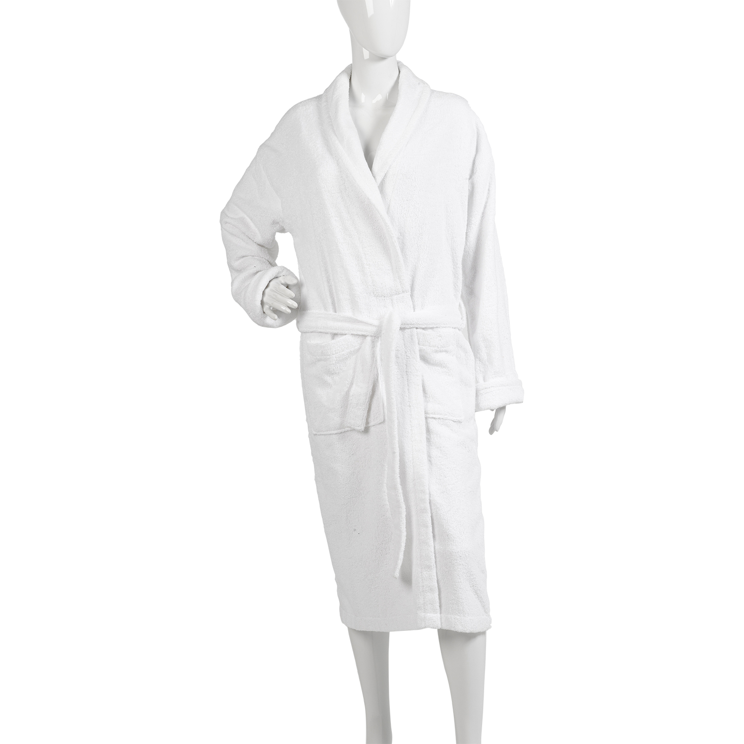 white company towelling robe