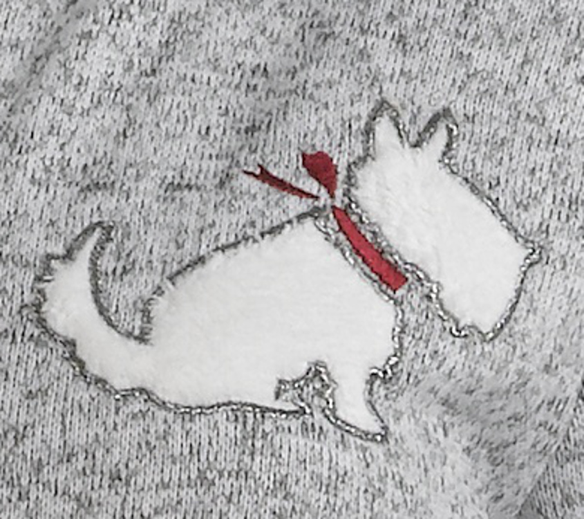 Slenderella Ladies Scottie Dog All In One Pyjamas Knitted Marl Zip Up Romper - Picture 32 of 35