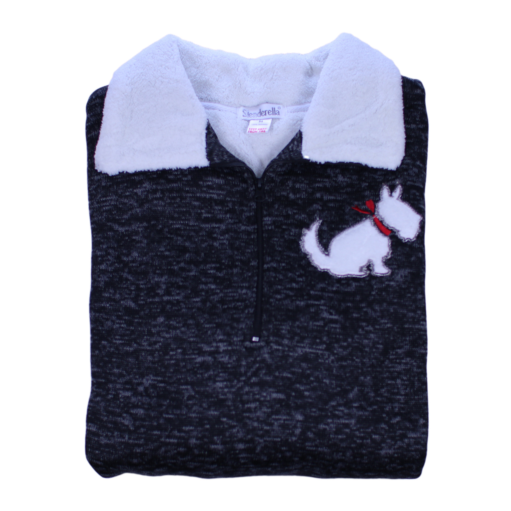 Camicia da notte donna Slenderella maglia Marl Scottie cane manica lunga pile nighty - Foto 15 di 34