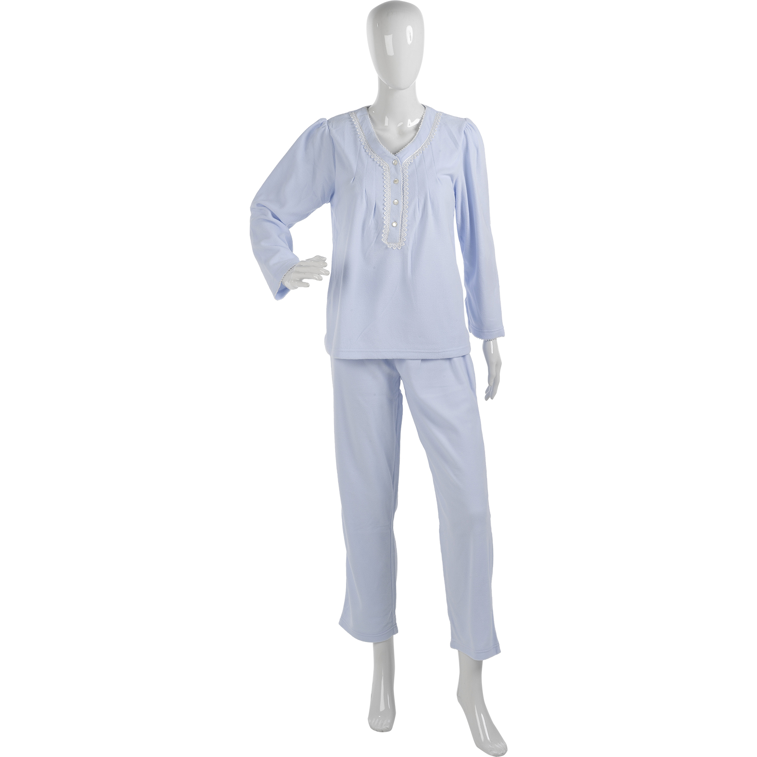 Slenderella Damen Pastell Pyjama Damen Weich Micro Fleece Loungewear ...