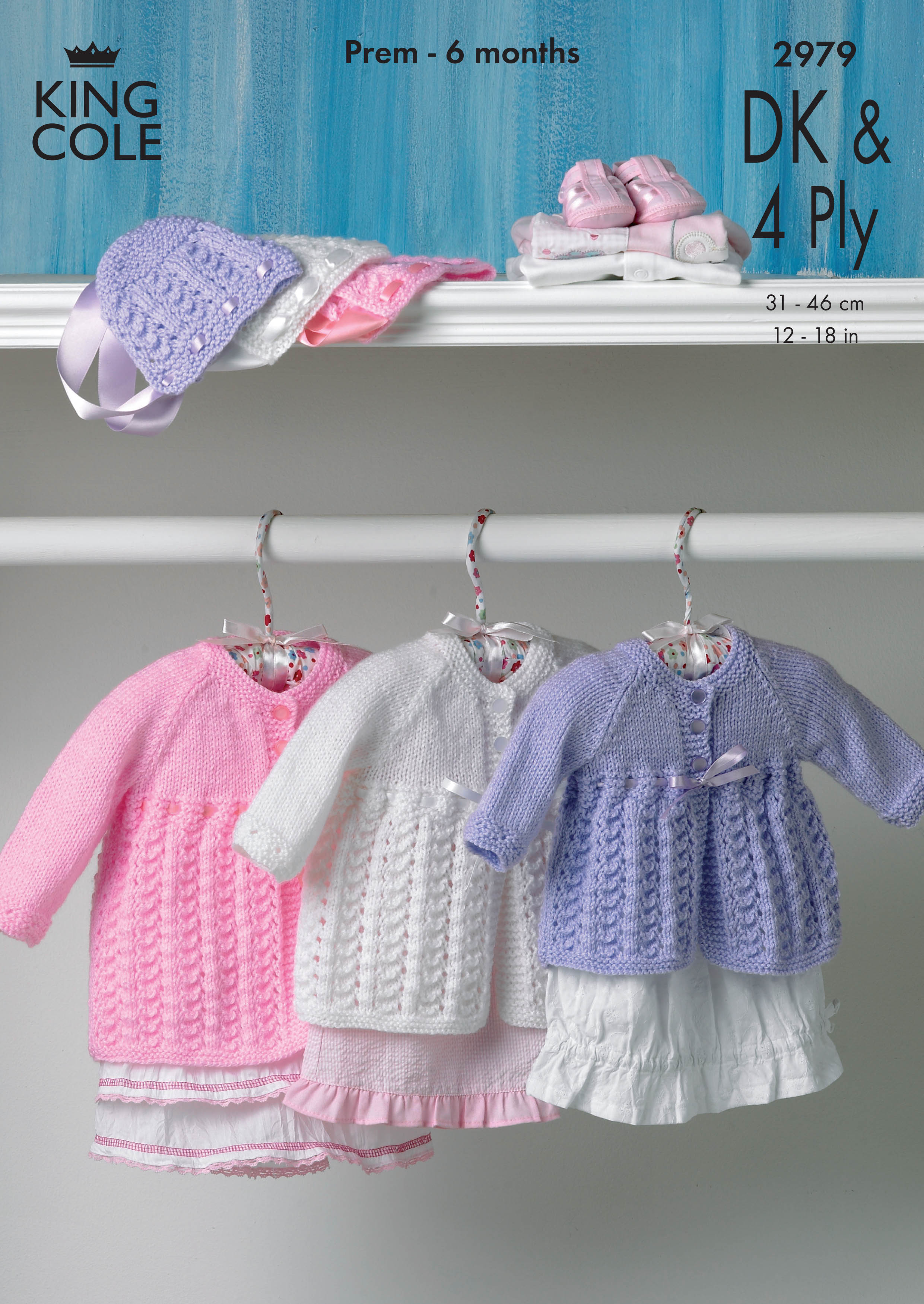 20/" DK Knitting Pattern Vintage Baby Matinee Coat Lace Pattern 12/"