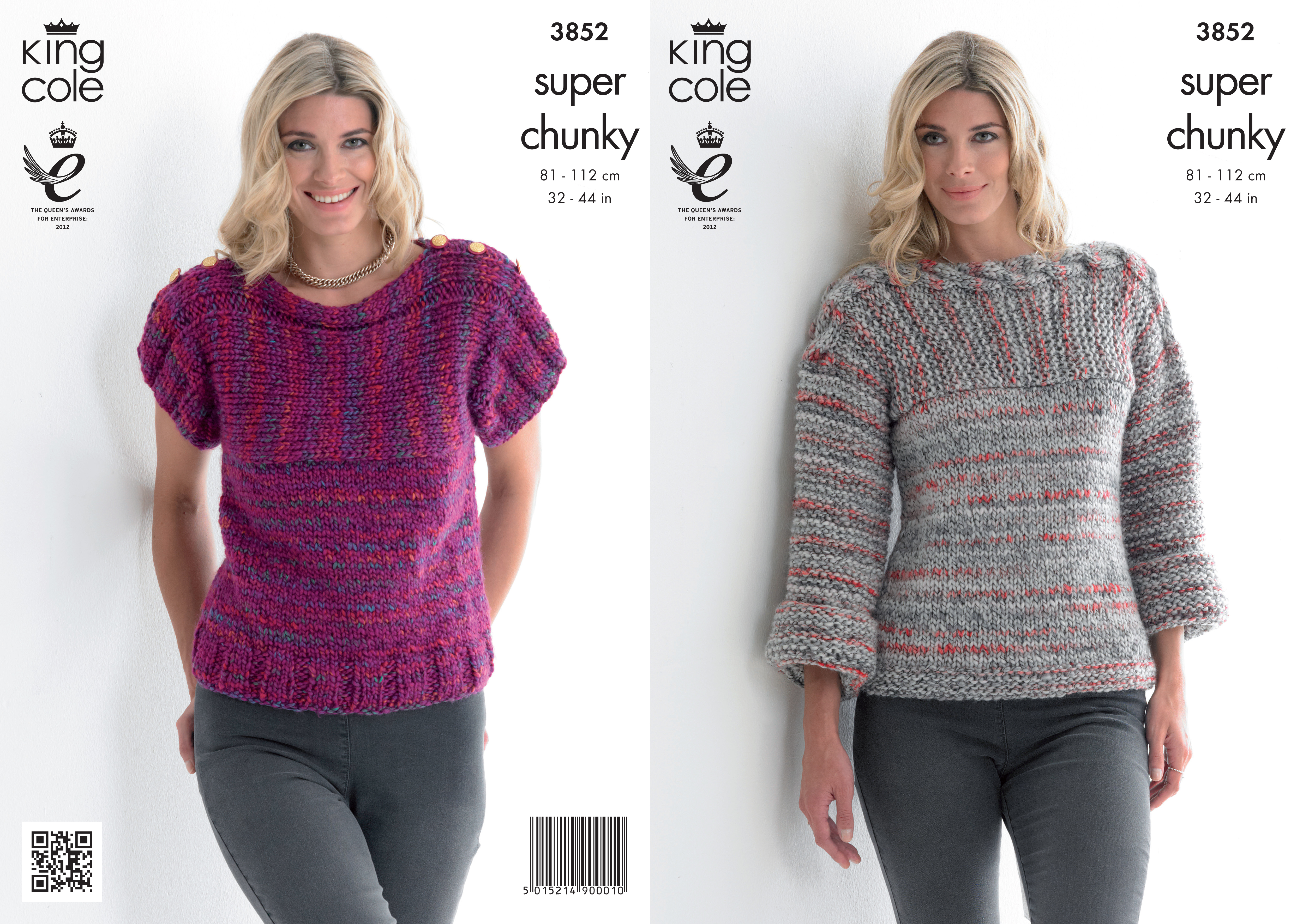 King Cole Ladies Gypsy Super Chunky Knitting Pattern Womens Sweater Top 3852 ...