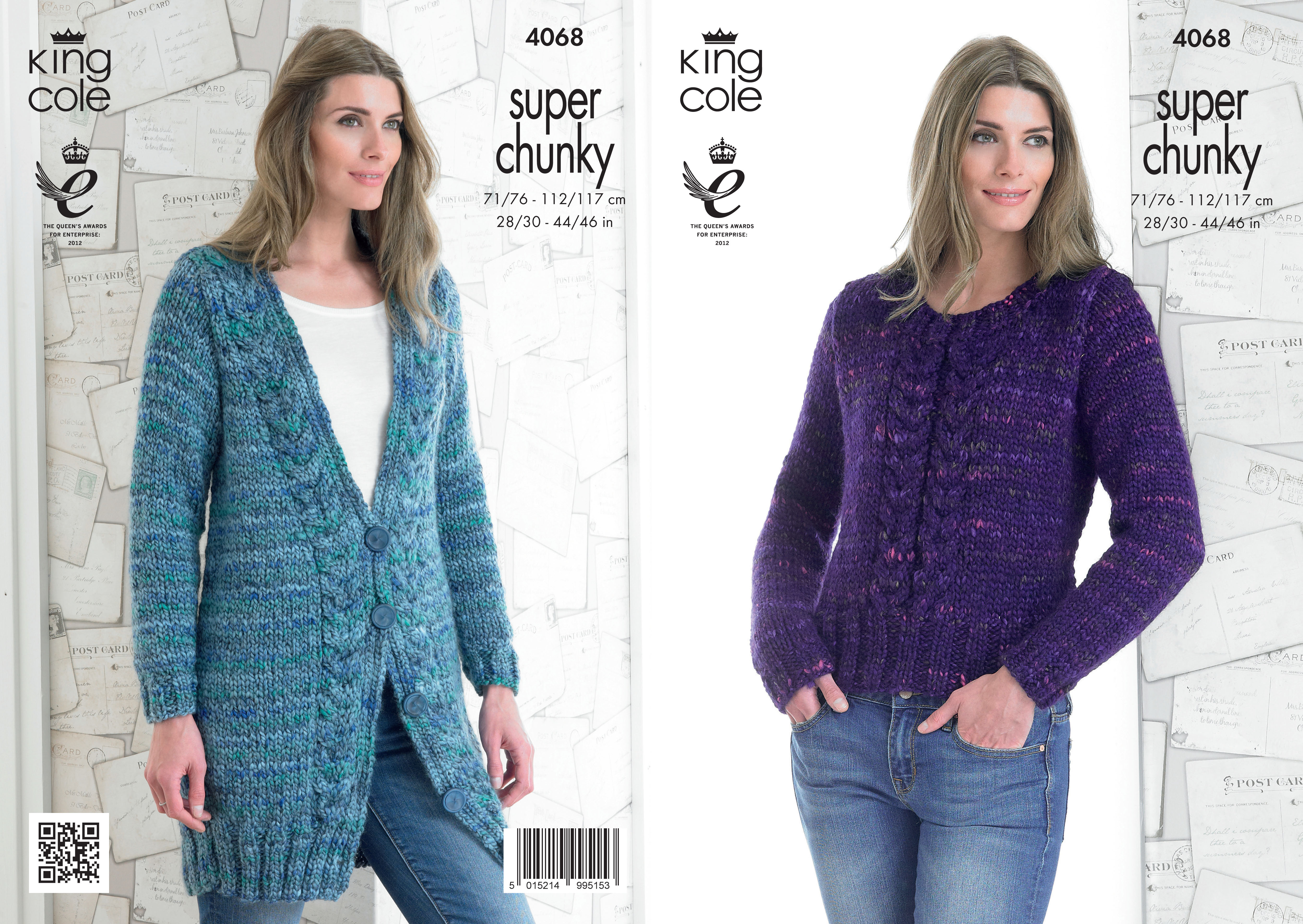 King Cole Ladies Super Chunky Knitting Pattern Cable Knit ...