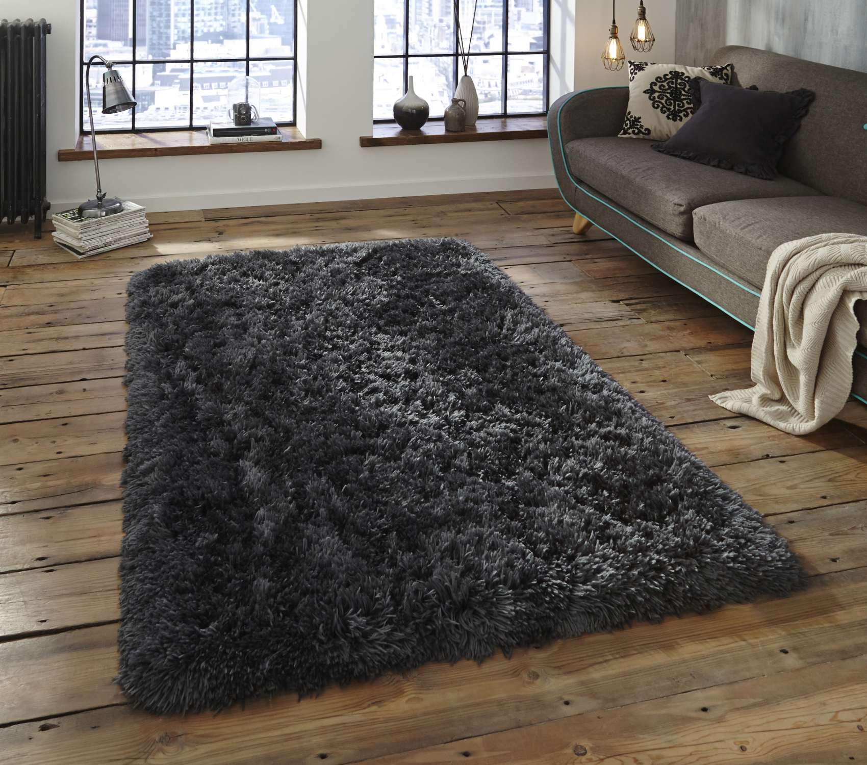 Polar Hand Tufted Thick 8 5cm Gy Pile Rug Soft Luxurious Large Polar Hand Tufted Thick 8 5cm Gy Pile Rug Soft Luxurious Large Mat Charcoal