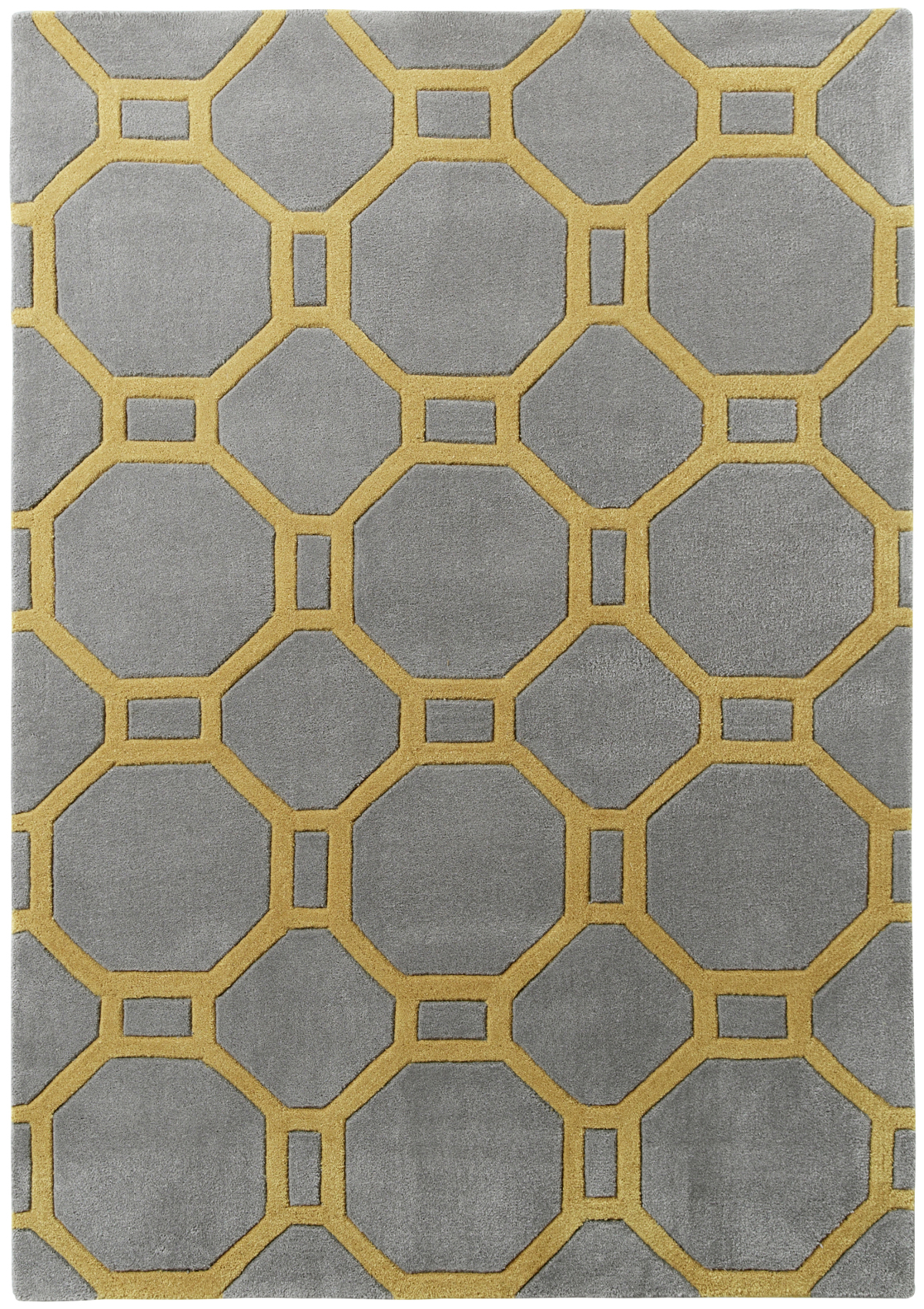 Modern Geometric Design Rug Octagon & Rectangle 100% Acrylic Large Mat ...