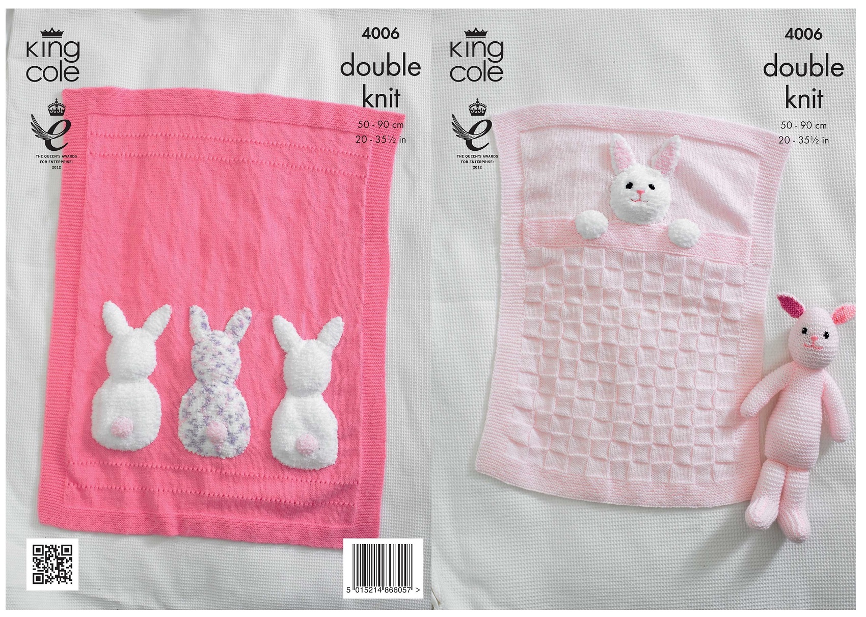 King Cole Double Knit Pattern Blanket Bunny Rabbit Toy Cuddles Comfort
