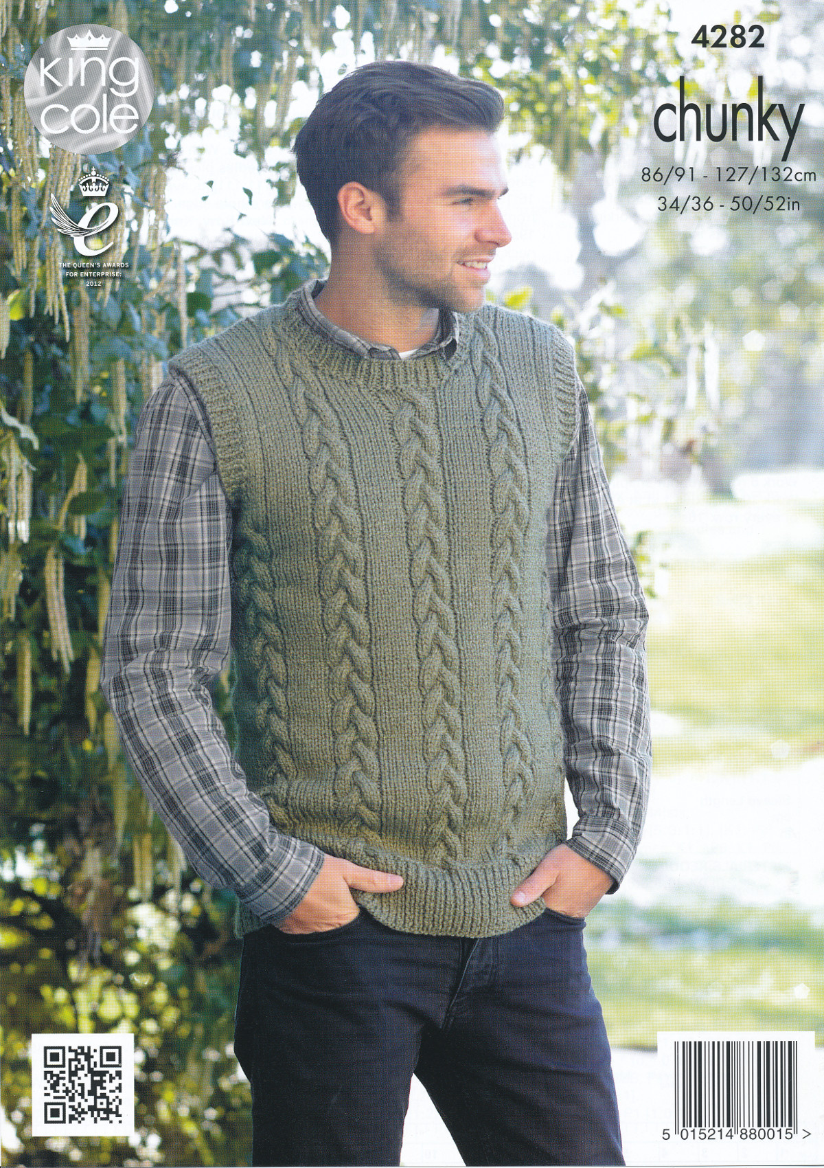 Details About Mens Chunky Knitting Pattern King Cole Cable Knit Sweater Jumper Pullover 4282