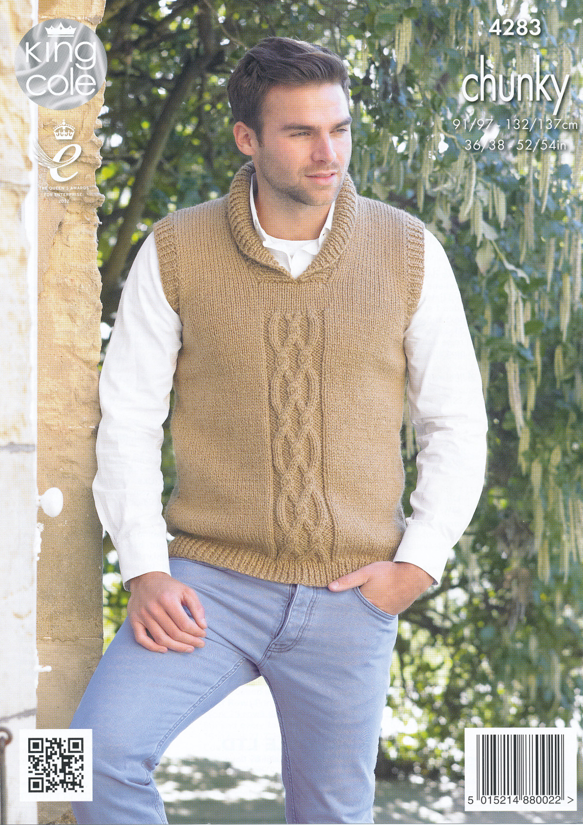 Mens Chunky Knitting Pattern King Cole Cable Knit Sweater Jumper ...