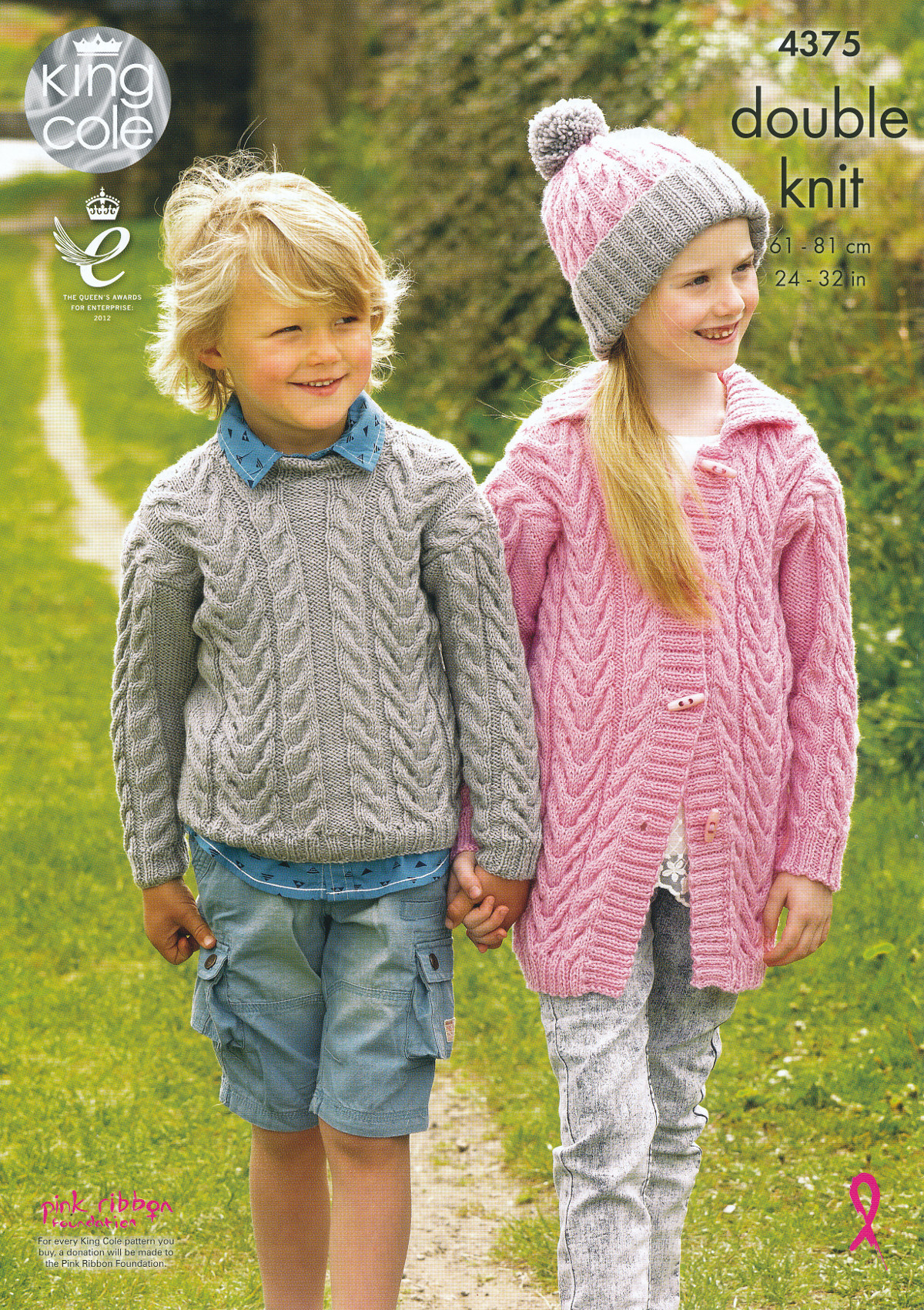 Details About King Cole Girls Boys Double Knitting Pattern Cable Knit Sweater Cardigan Dk 4375