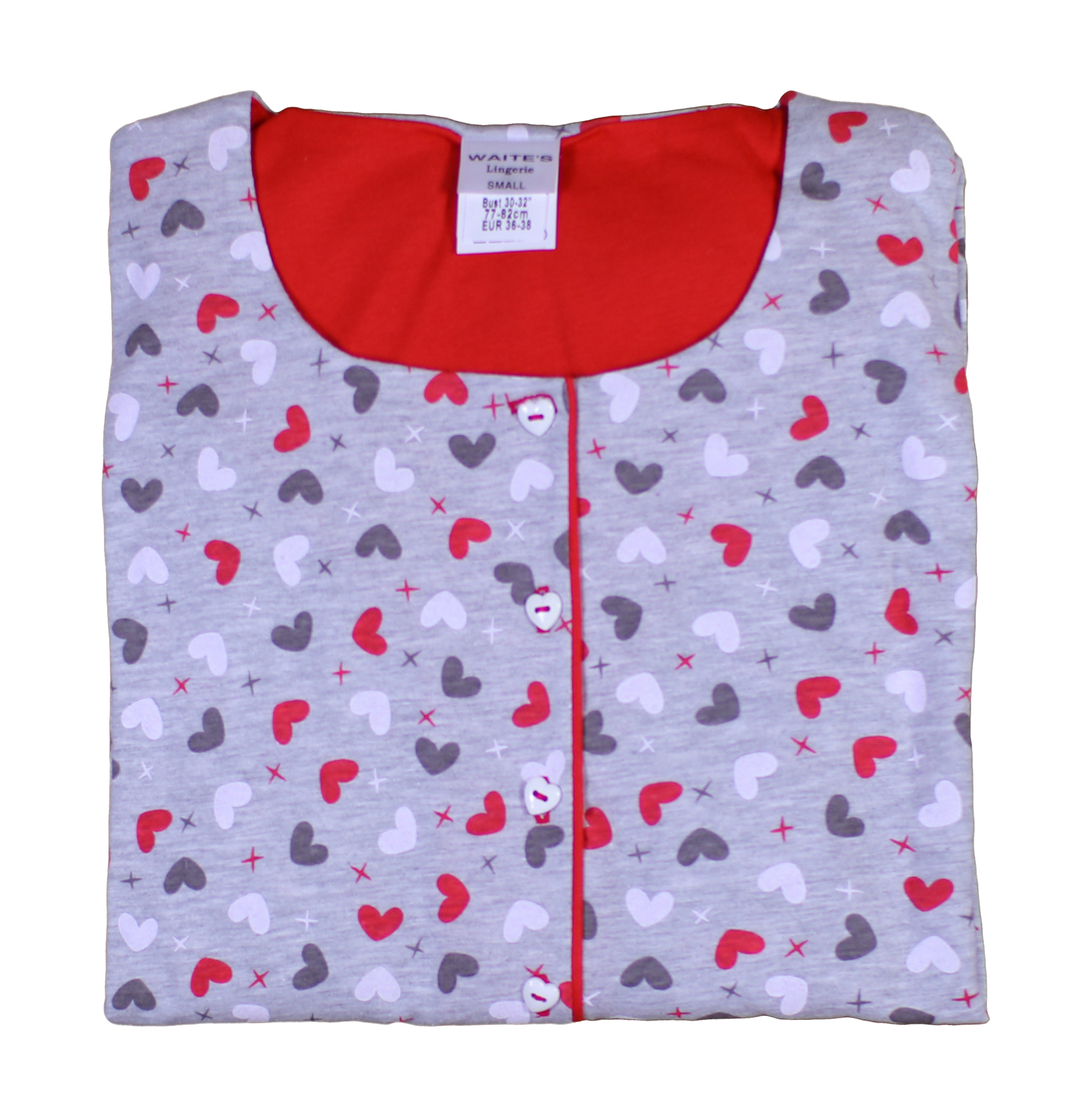 Ladies Hearts Pyjamas Set Womens 100% Jersey Cotton Top & Trouser Bottoms PJs - Picture 13 of 15