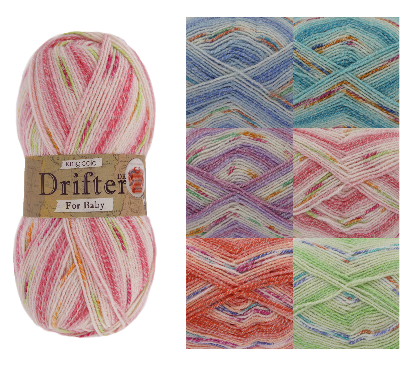 James C Brett Super Doux Bébé Double Tricot DK FIL ~ 5 Nuances 100 g