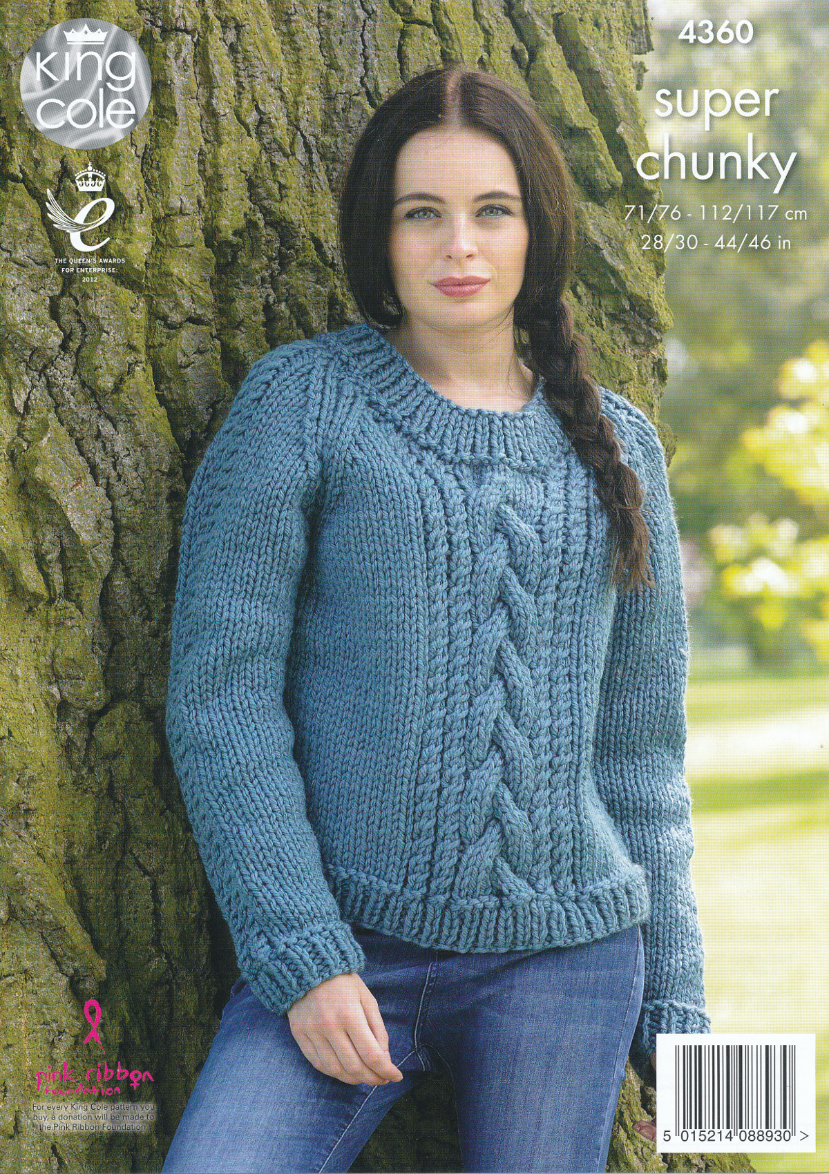 Ladies Super Chunky Knitting Pattern King Cole Cable Knit Sweaters