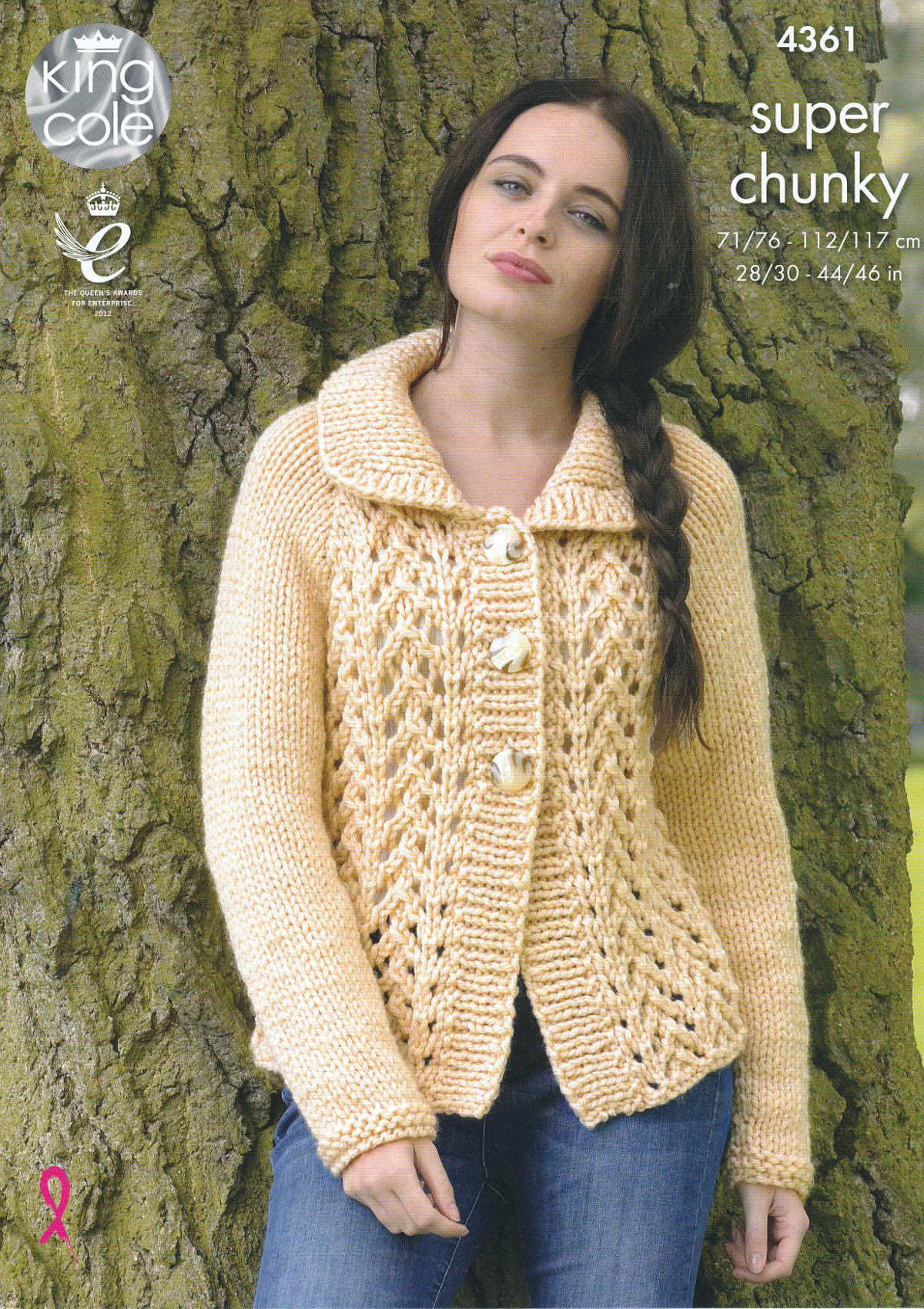 Ladies Super Chunky Knitting Pattern King Cole Lace Effect Cardigan ...