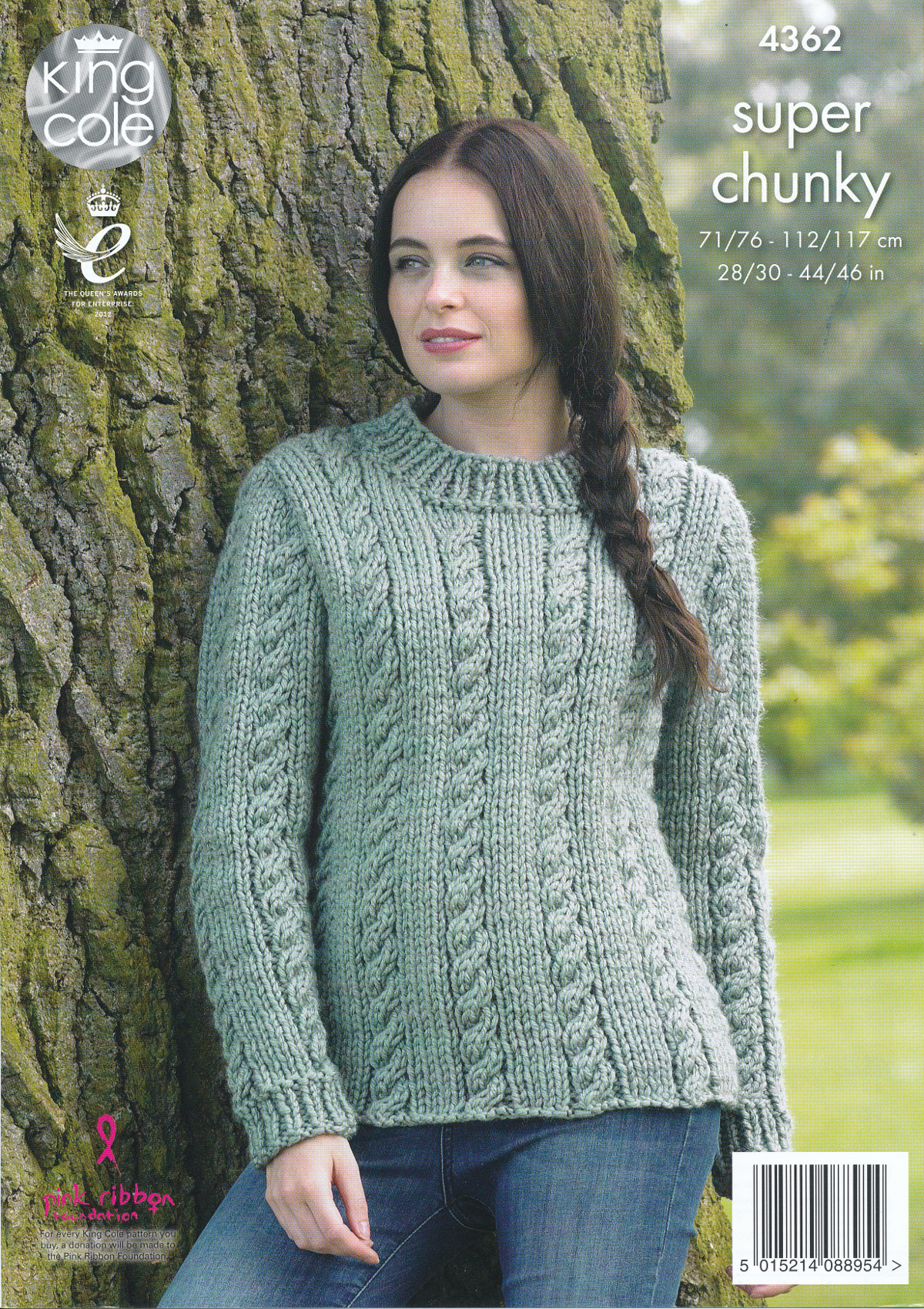 Ladies Super Chunky Knitting Pattern King Cole Cable Knit Jumper ...