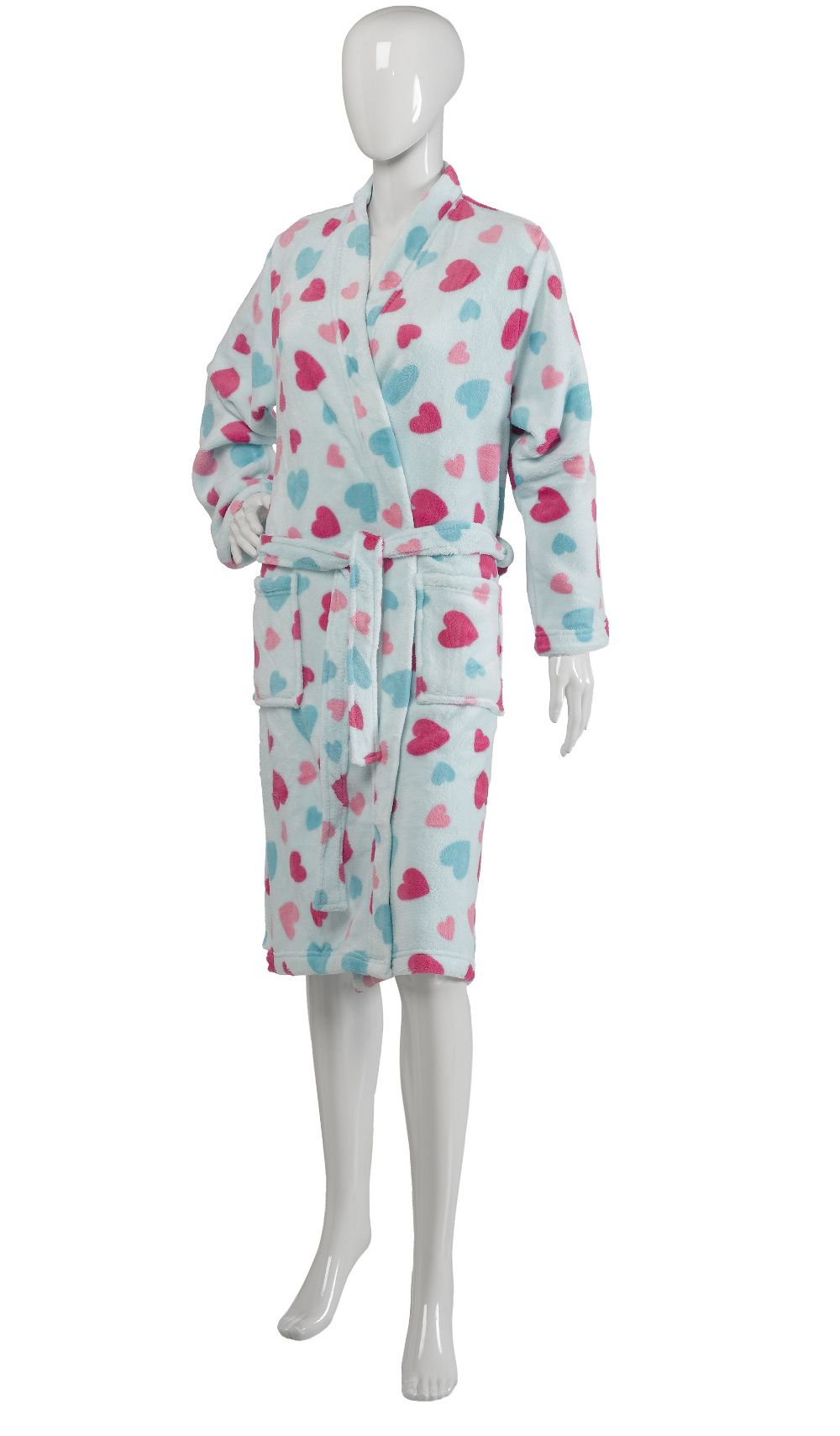 Slenderella Ladies Hearts or Star Design Bath Robes Soft Fleece Dressing Gown - Picture 13 of 36