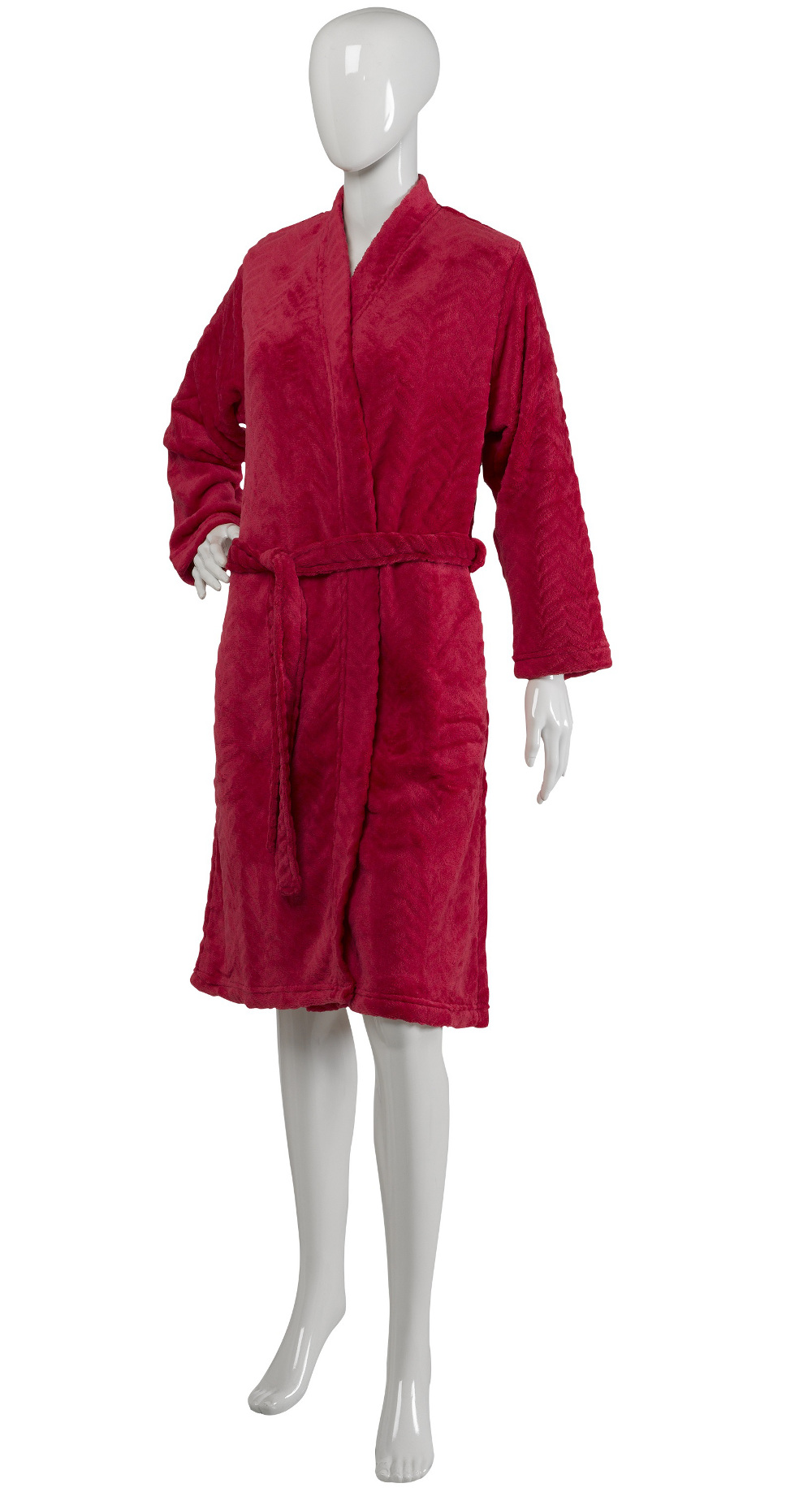 Slenderella Ladies Zig Zag Design Dressing Gown Super Soft Fleece Wrap Bathrobe - Picture 28 of 31