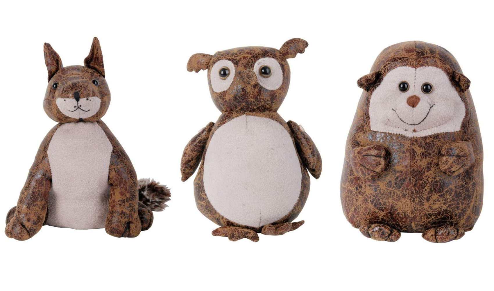 Doorstop Hedgehog Fox Owl Faux Leather Suede Animal Heavy Door
