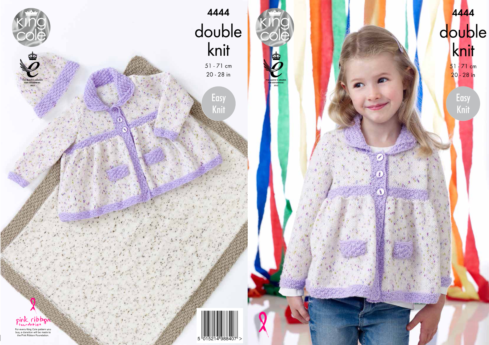 King Cole DK Knitting Pattern 4912 Easy Knit Jacket,Hat /& Blanket,14/"-22/"