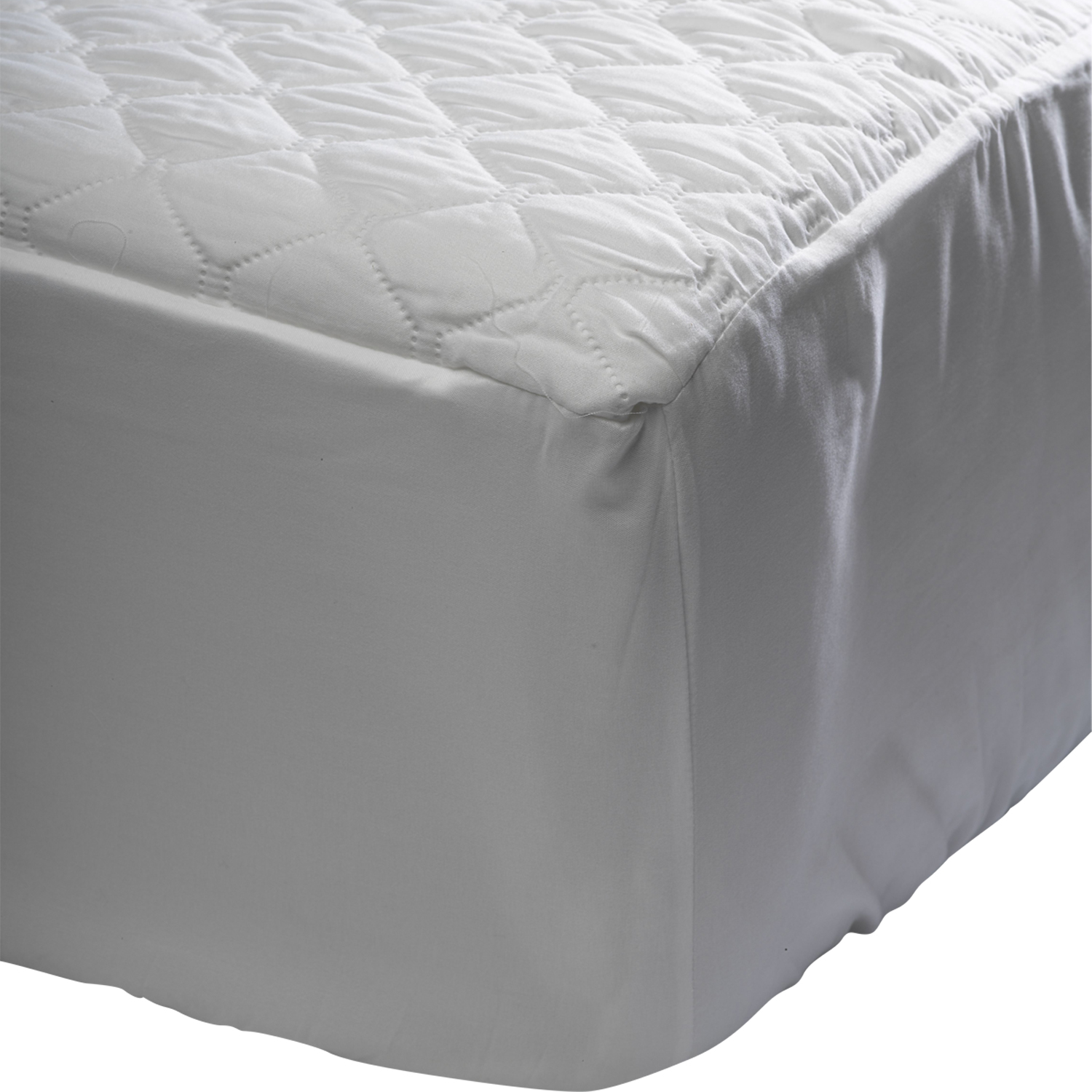 Waterproof Quilted Mattress Protector with Fitted Elastic Skirt White
