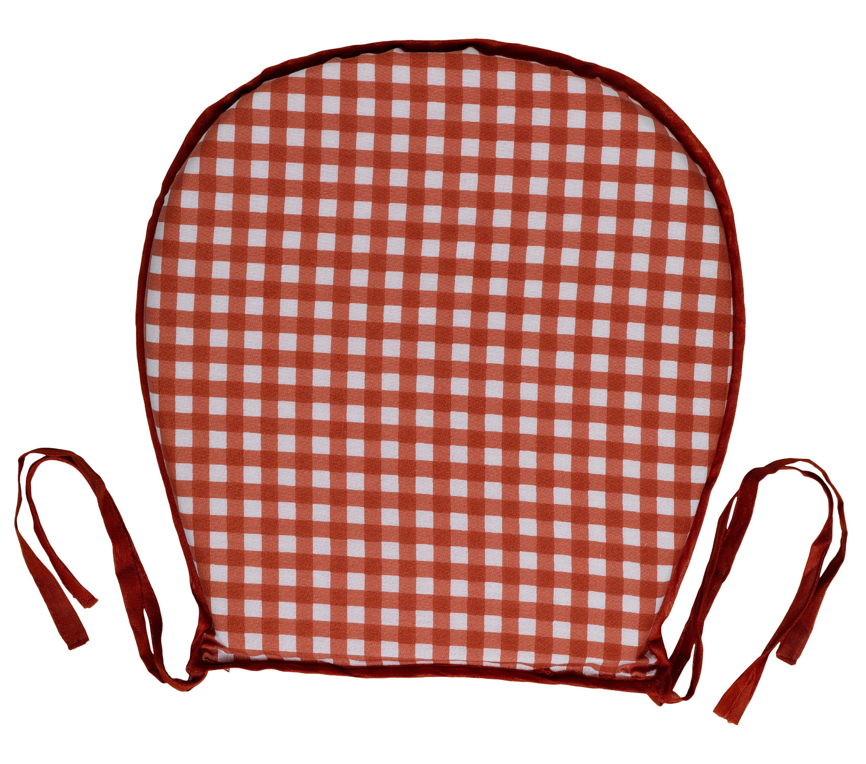 100% Cotton Gingham Check Round Seat Pad Dining Garden ...
