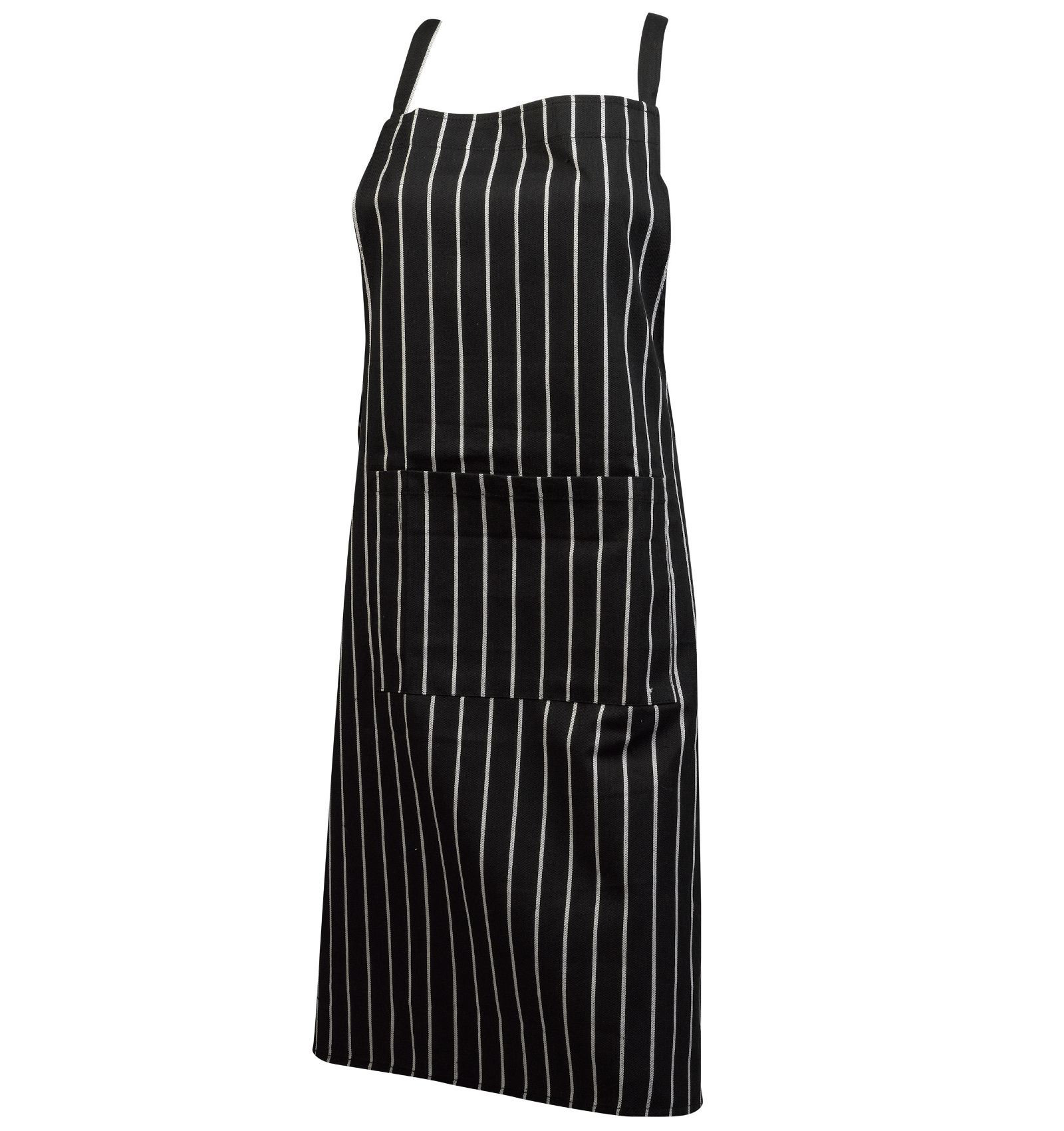Profi Gastronomie Metzger Latzschürze 100% Baumwolle Webstreifen mit Tasche - Bild 7 von 13